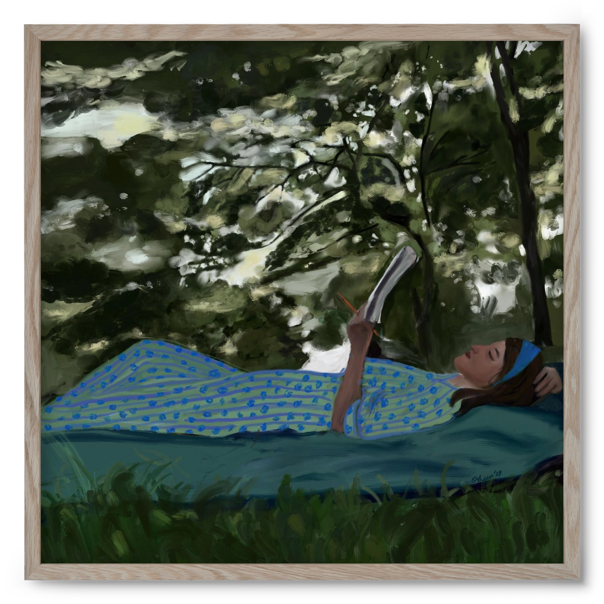 A SUMMER DAYDREAM, 50x50 cm (50x50 cm), Tölgy keret