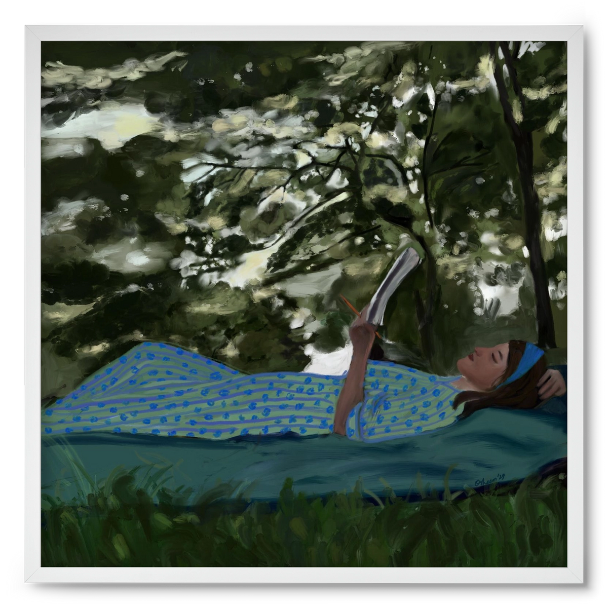 A SUMMER DAYDREAM, 50x50 cm (50x50 cm), Fehér keret