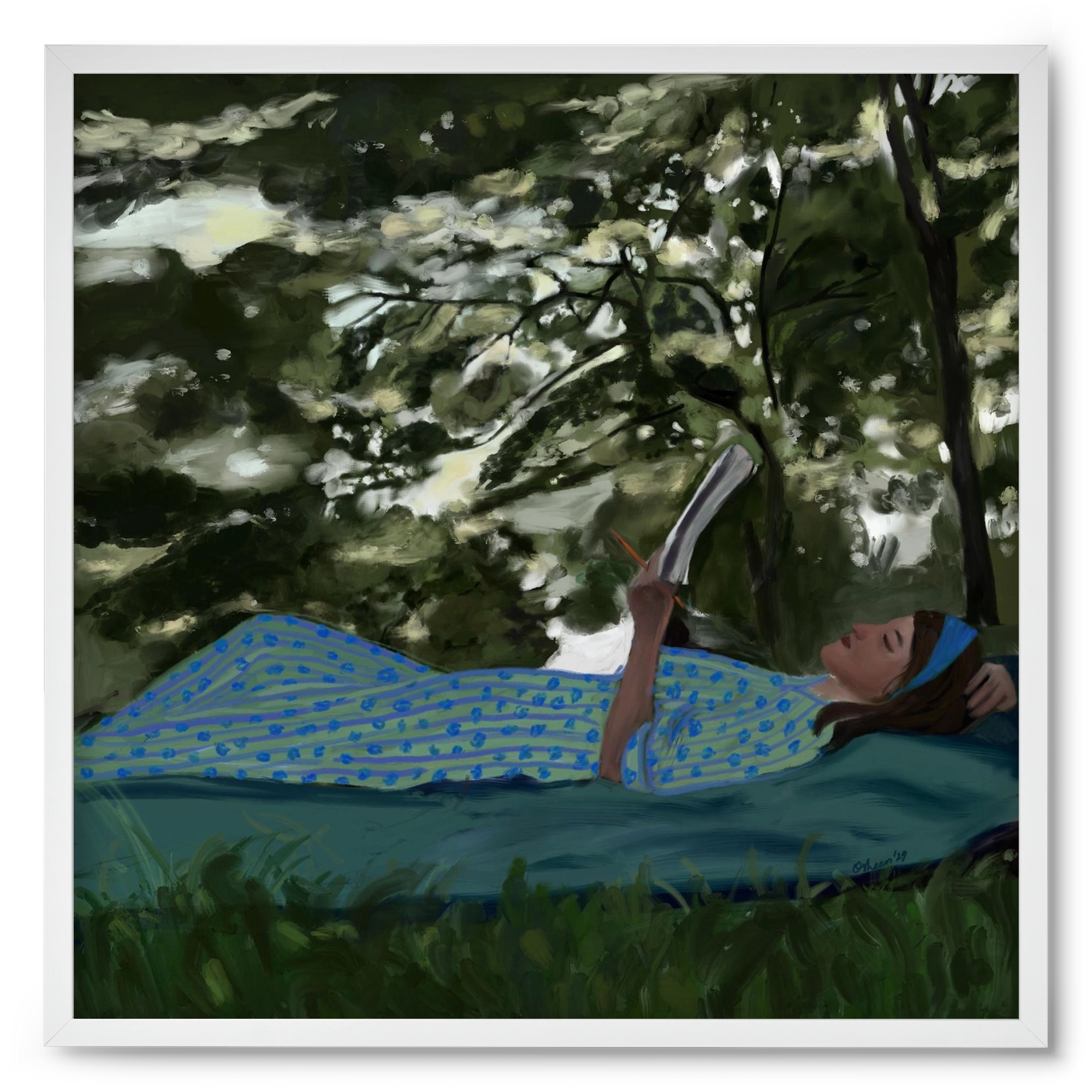 A SUMMER DAYDREAM, 50x50 cm (50x50 cm), Fehér keret