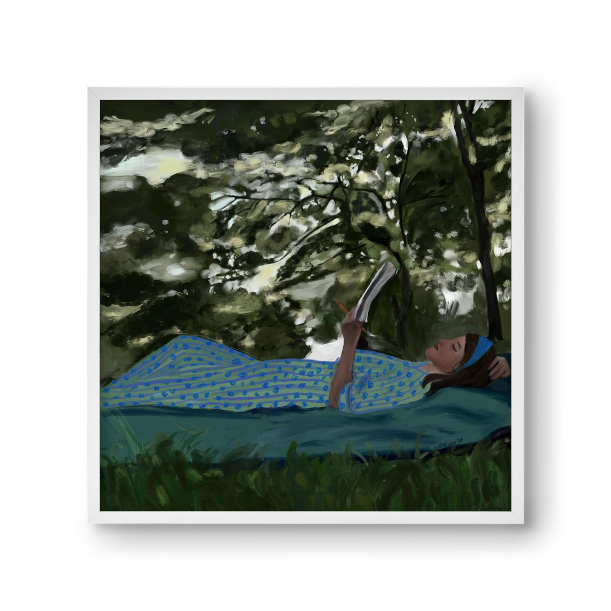 A SUMMER DAYDREAM, 30x30 cm (30x30 cm), Fehér keret