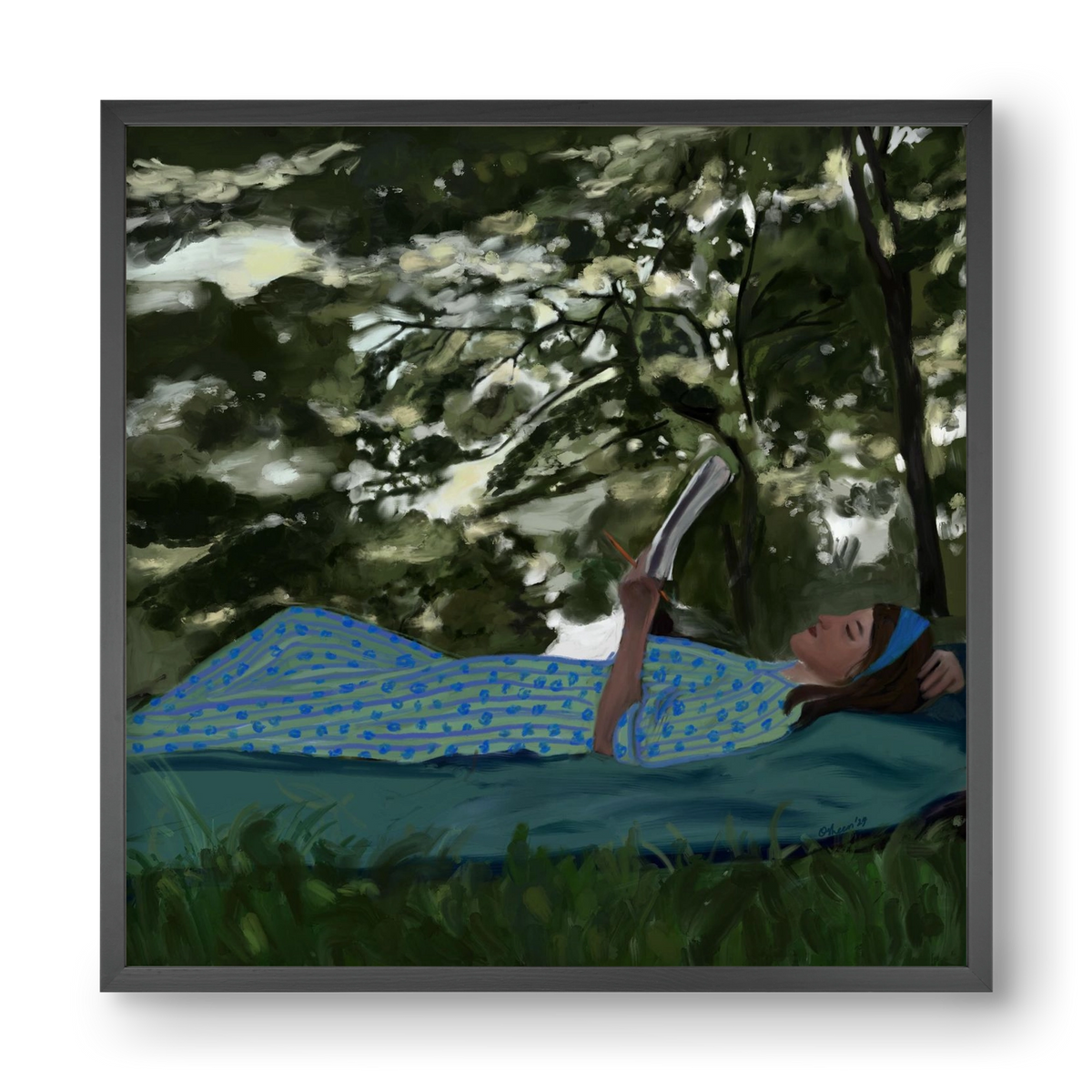 A SUMMER DAYDREAM, 40x40 cm (40x40 cm), Fekete keret