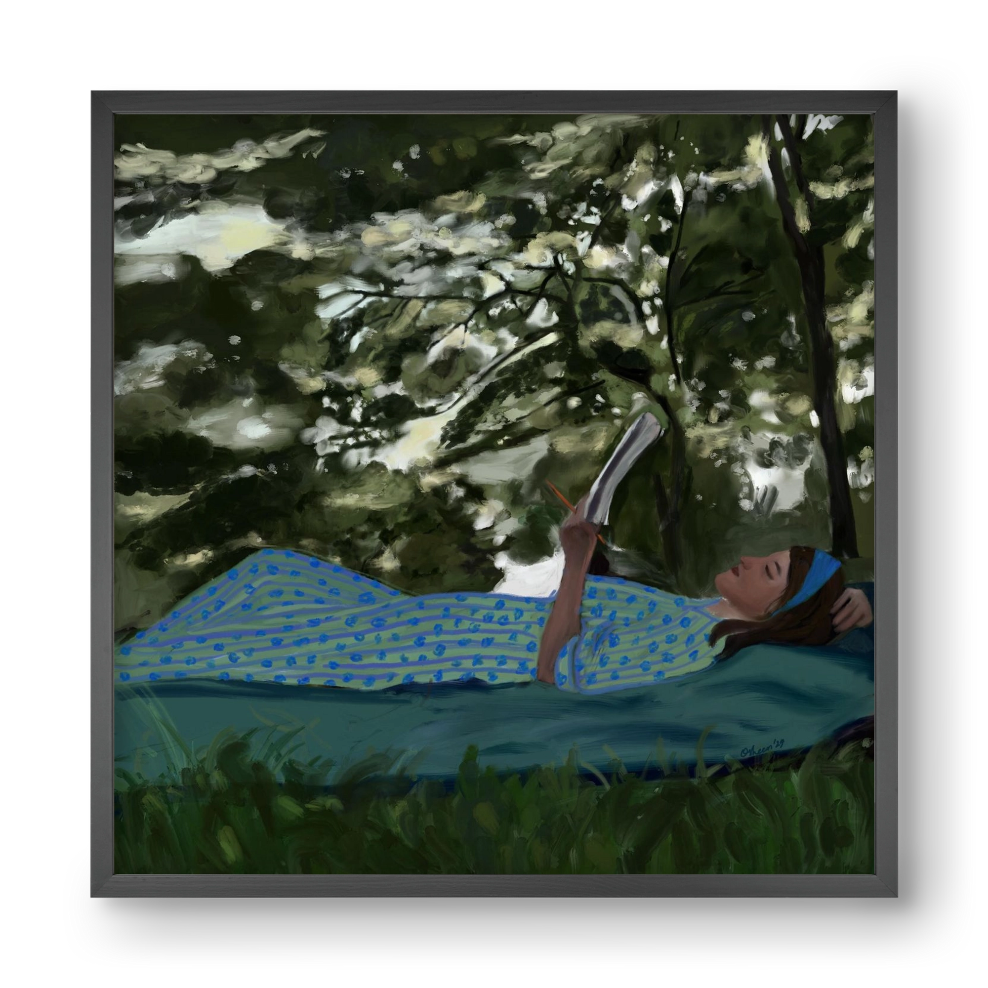 A SUMMER DAYDREAM, 40x40 cm (40x40 cm), Fekete keret