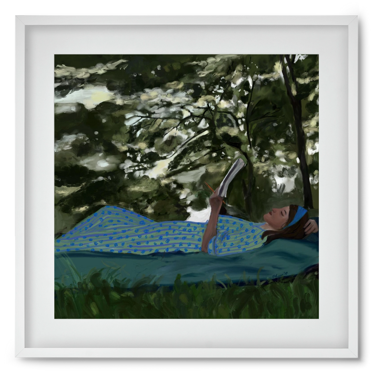 A SUMMER DAYDREAM, 50x50 cm (40x40 cm), Fehér keret, paszpartuval