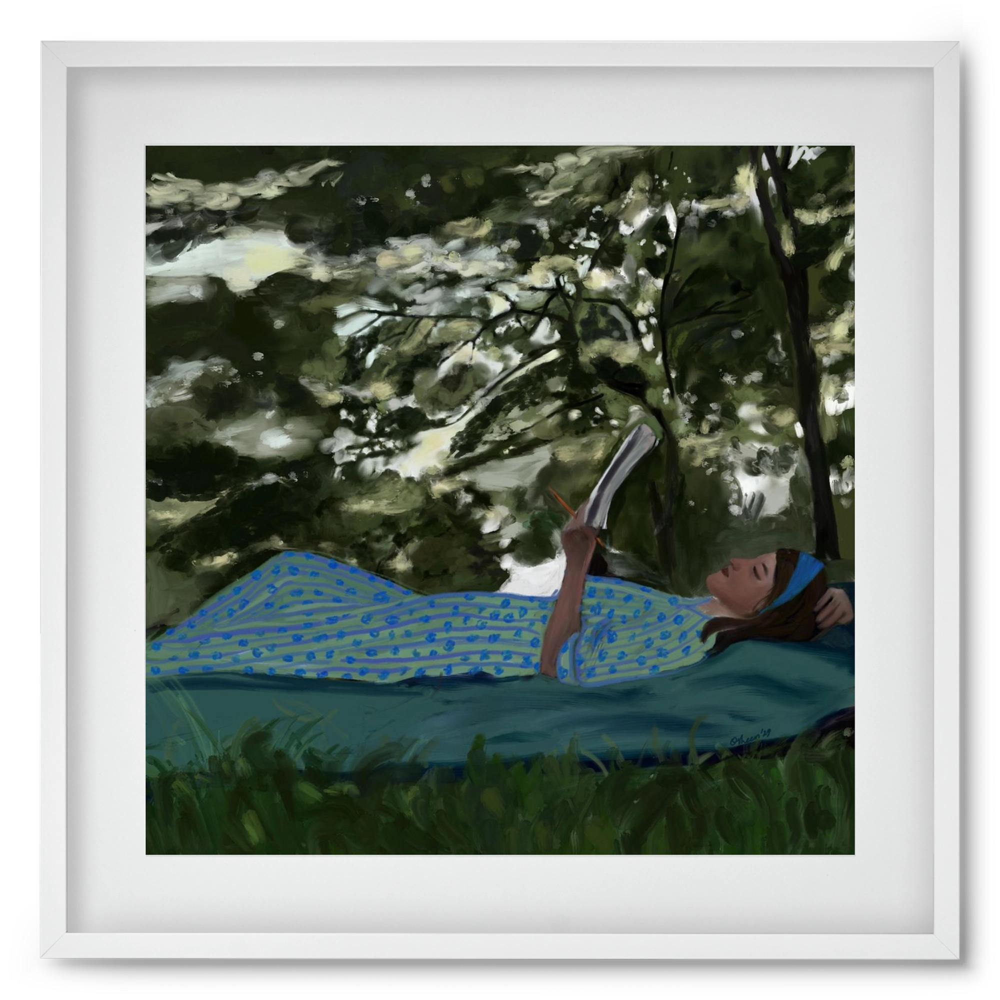 A SUMMER DAYDREAM, 50x50 cm (40x40 cm), Fehér keret, paszpartuval