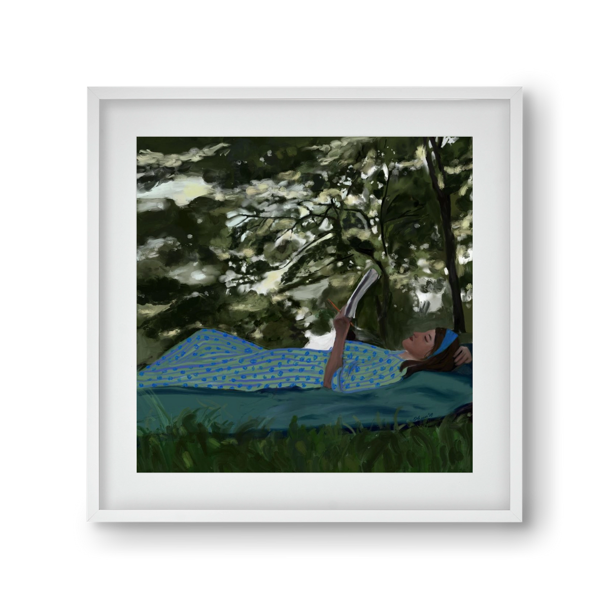 A SUMMER DAYDREAM, 30x30 cm (20x20 cm), Fehér keret, paszpartuval