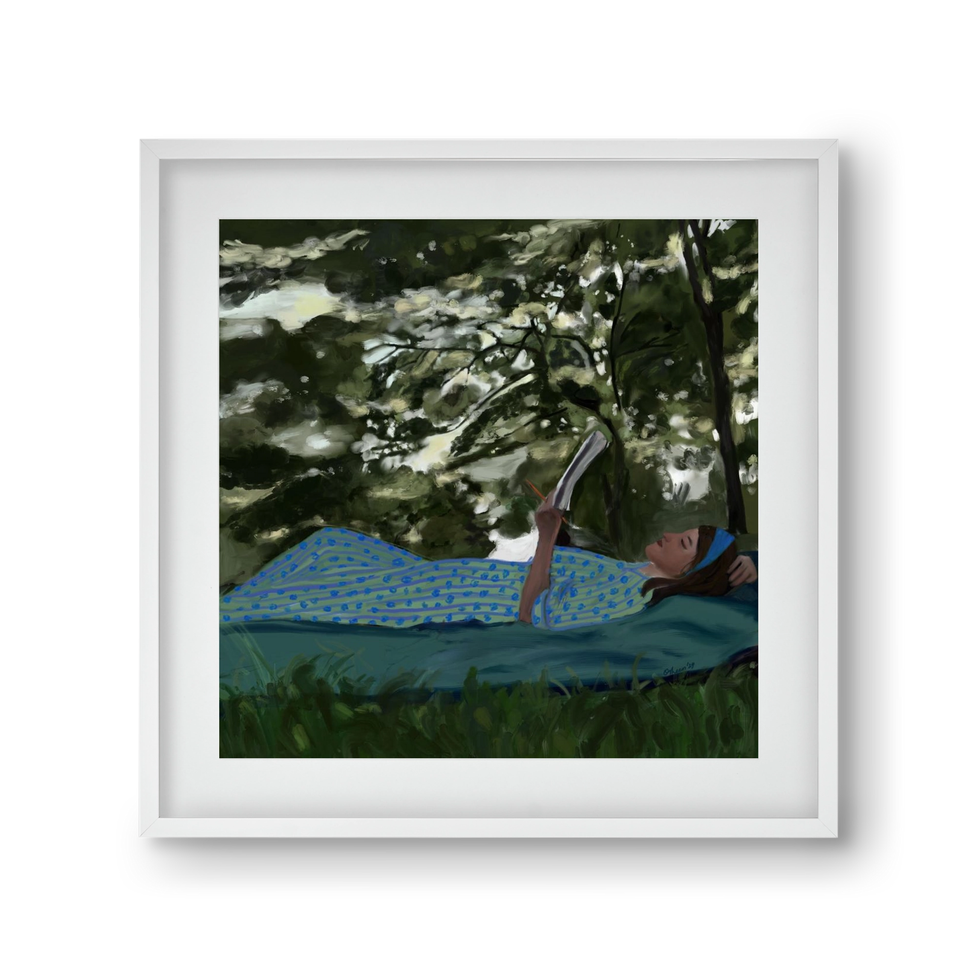 A SUMMER DAYDREAM, 30x30 cm (20x20 cm), Fehér keret, paszpartuval