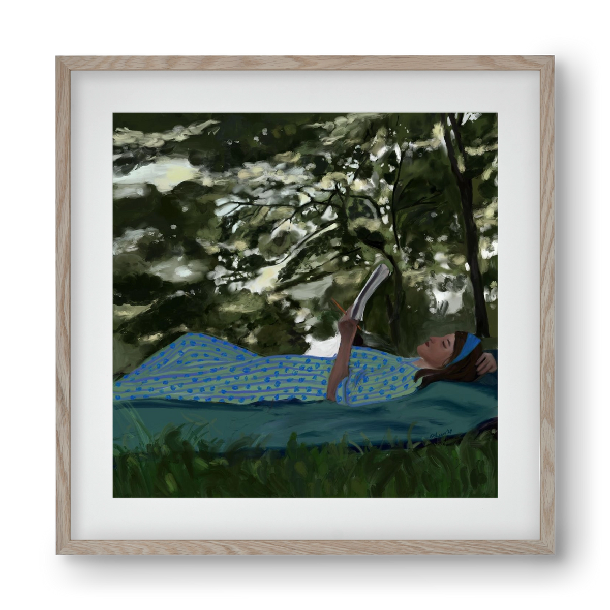 A SUMMER DAYDREAM, 40x40 cm (30x30 cm), Tölgy keret, paszpartuval