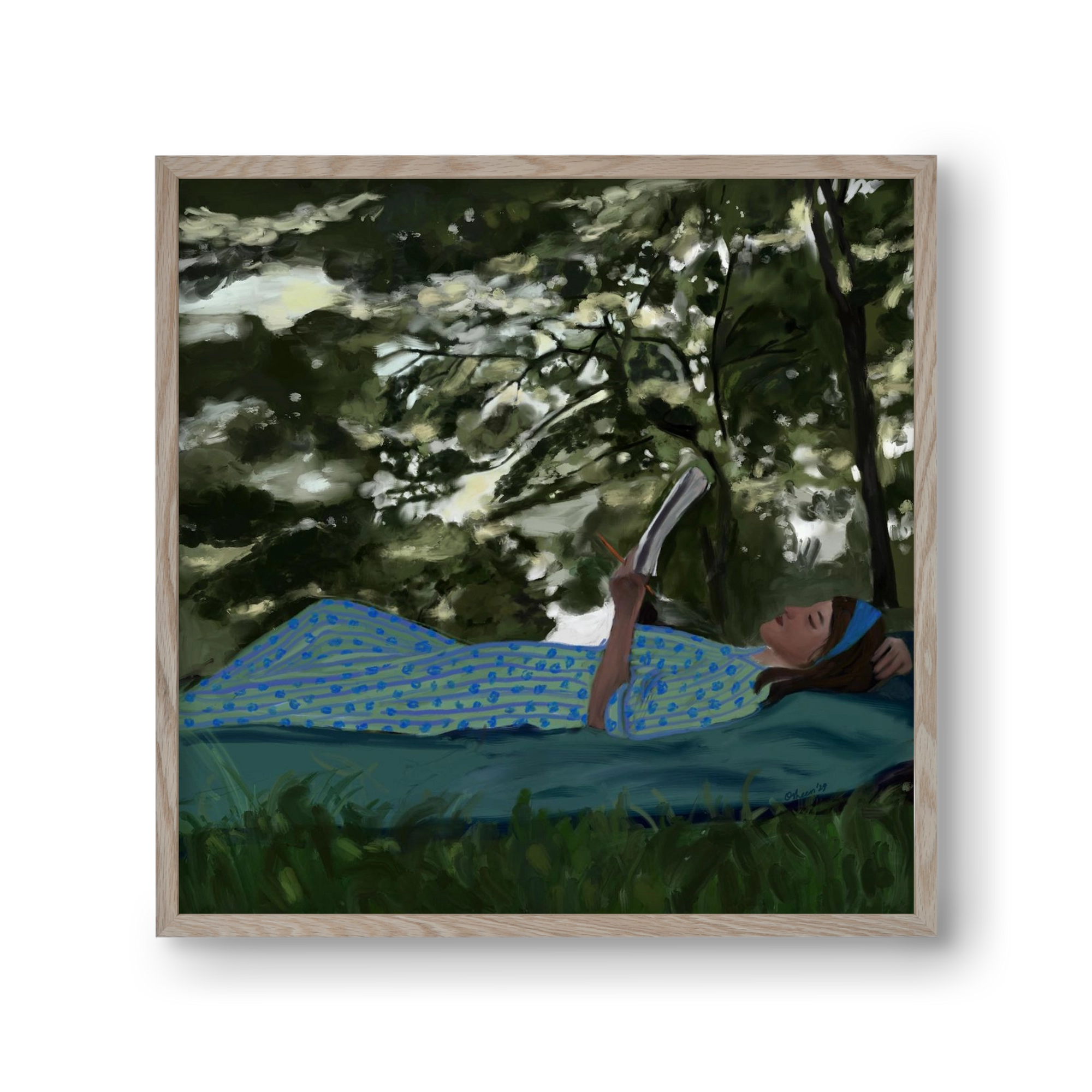 A SUMMER DAYDREAM, 30x30 cm (30x30 cm), Tölgy keret