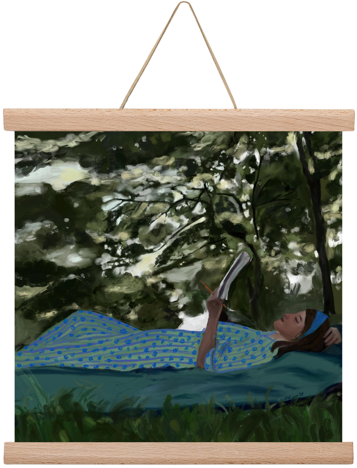 A SUMMER DAYDREAM, 30x30 cm (30x30 cm), Tölgy akasztó
