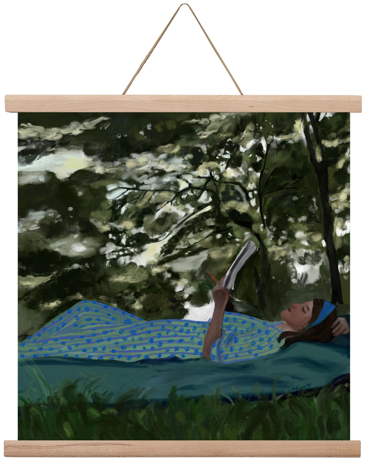 A SUMMER DAYDREAM, 40x40 cm (40x40 cm), Tölgy akasztó