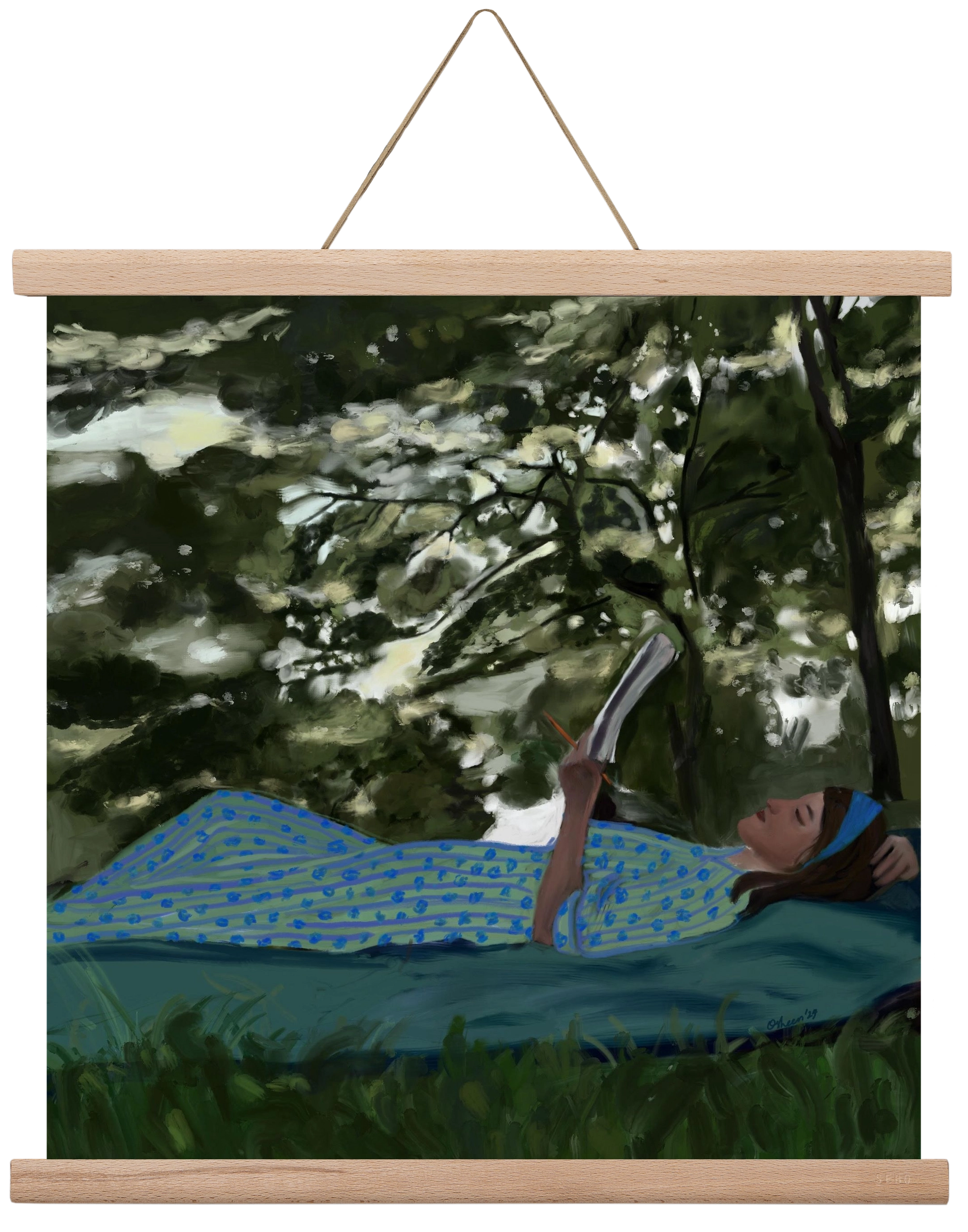 A SUMMER DAYDREAM, 40x40 cm (40x40 cm), Tölgy akasztó