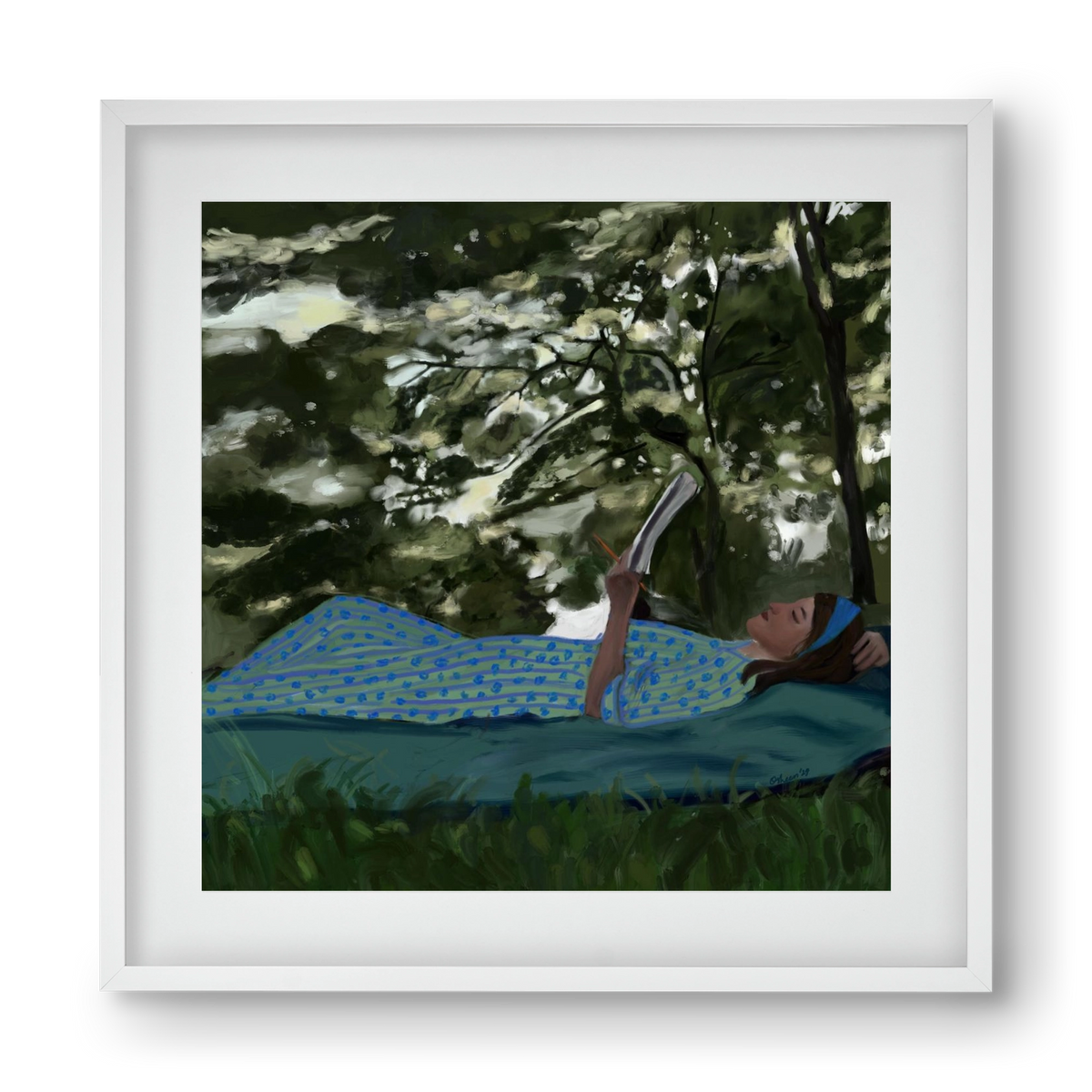 A SUMMER DAYDREAM, 40x40 cm (30x30 cm), Fehér keret, paszpartuval