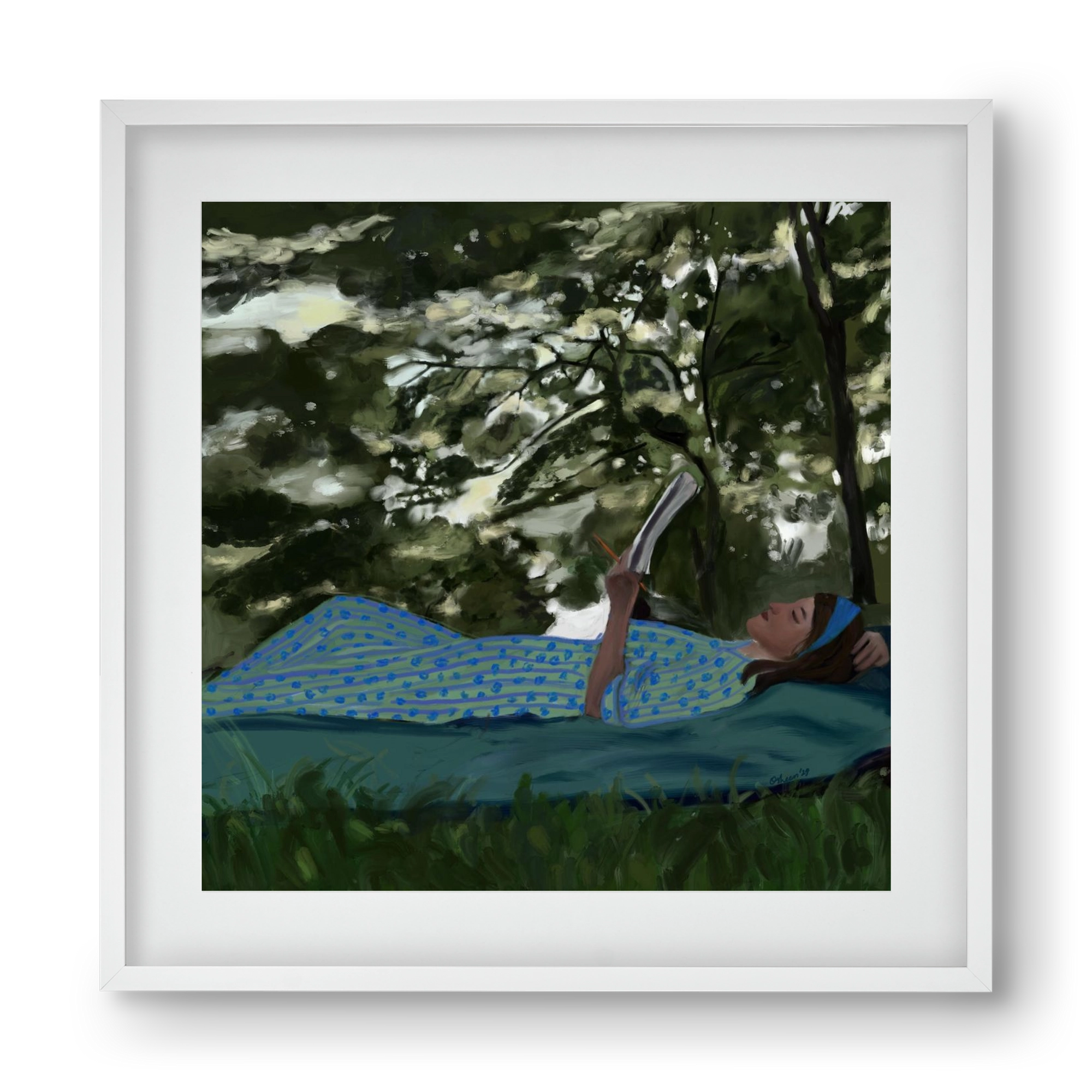 A SUMMER DAYDREAM, 40x40 cm (30x30 cm), Fehér keret, paszpartuval