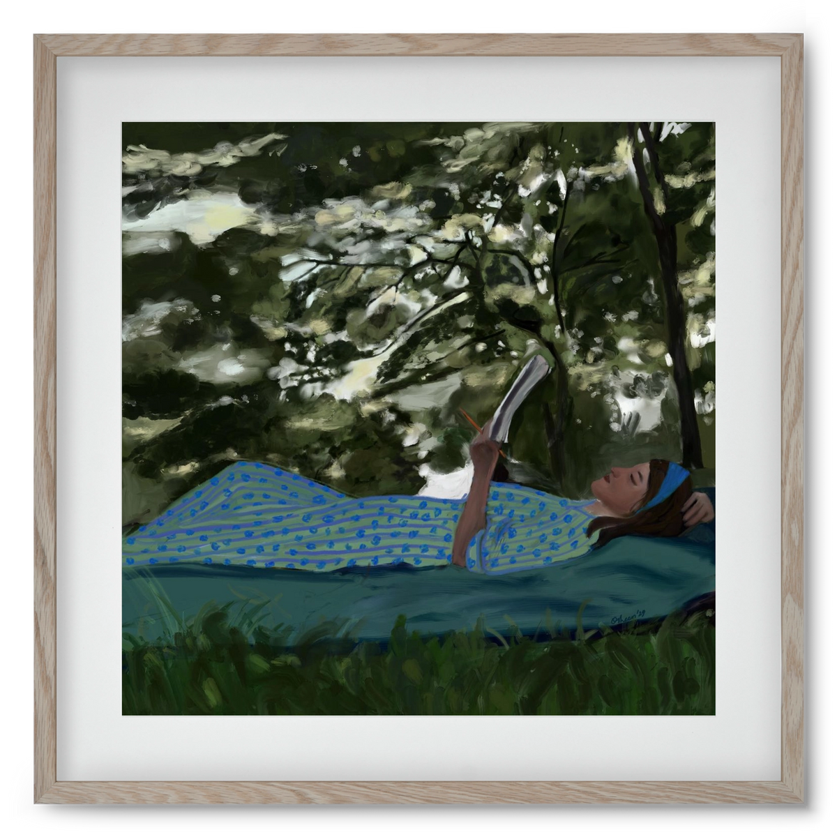 A SUMMER DAYDREAM, 50x50 cm (40x40 cm), Tölgy keret, paszpartuval