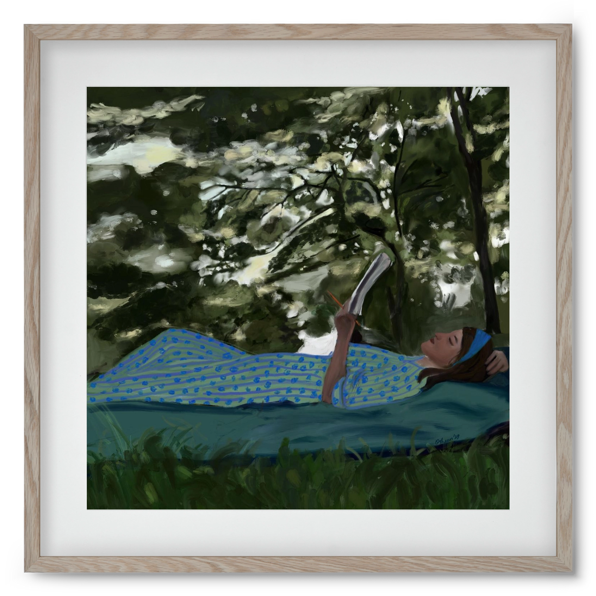 A SUMMER DAYDREAM, 50x50 cm (40x40 cm), Tölgy keret, paszpartuval