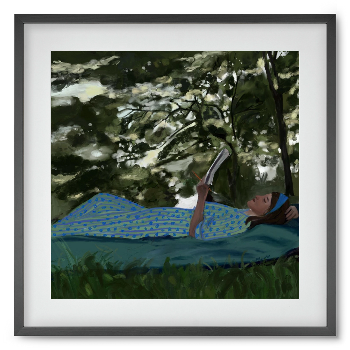 A SUMMER DAYDREAM, 50x50 cm (40x40 cm), Fekete keret, paszpartuval