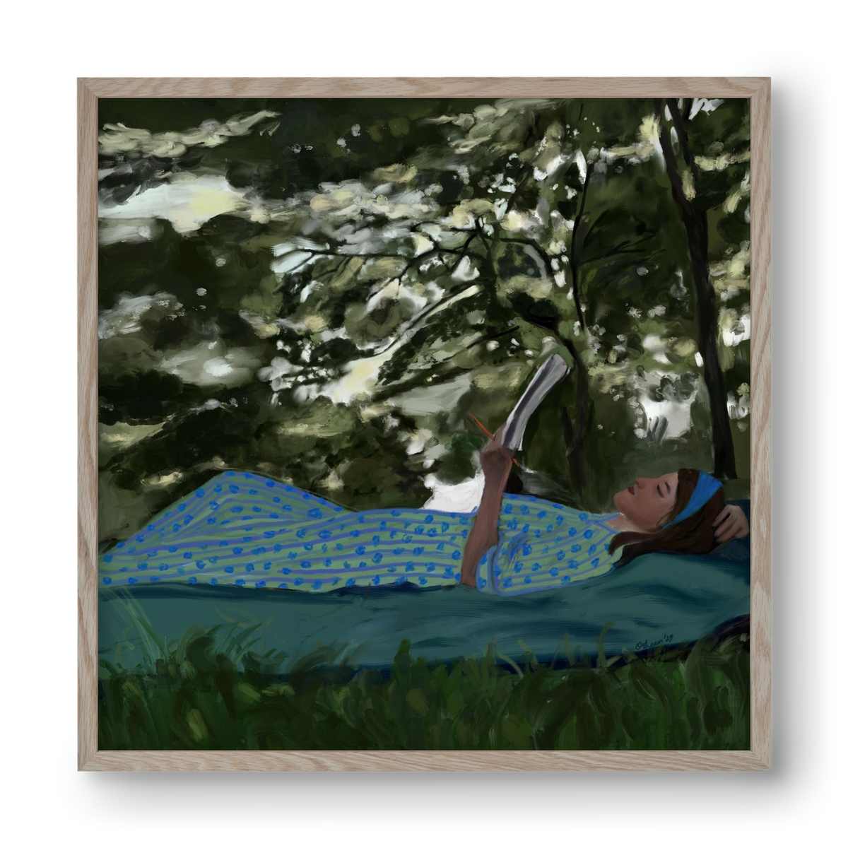 A SUMMER DAYDREAM, 40x40 cm (40x40 cm), Tölgy keret