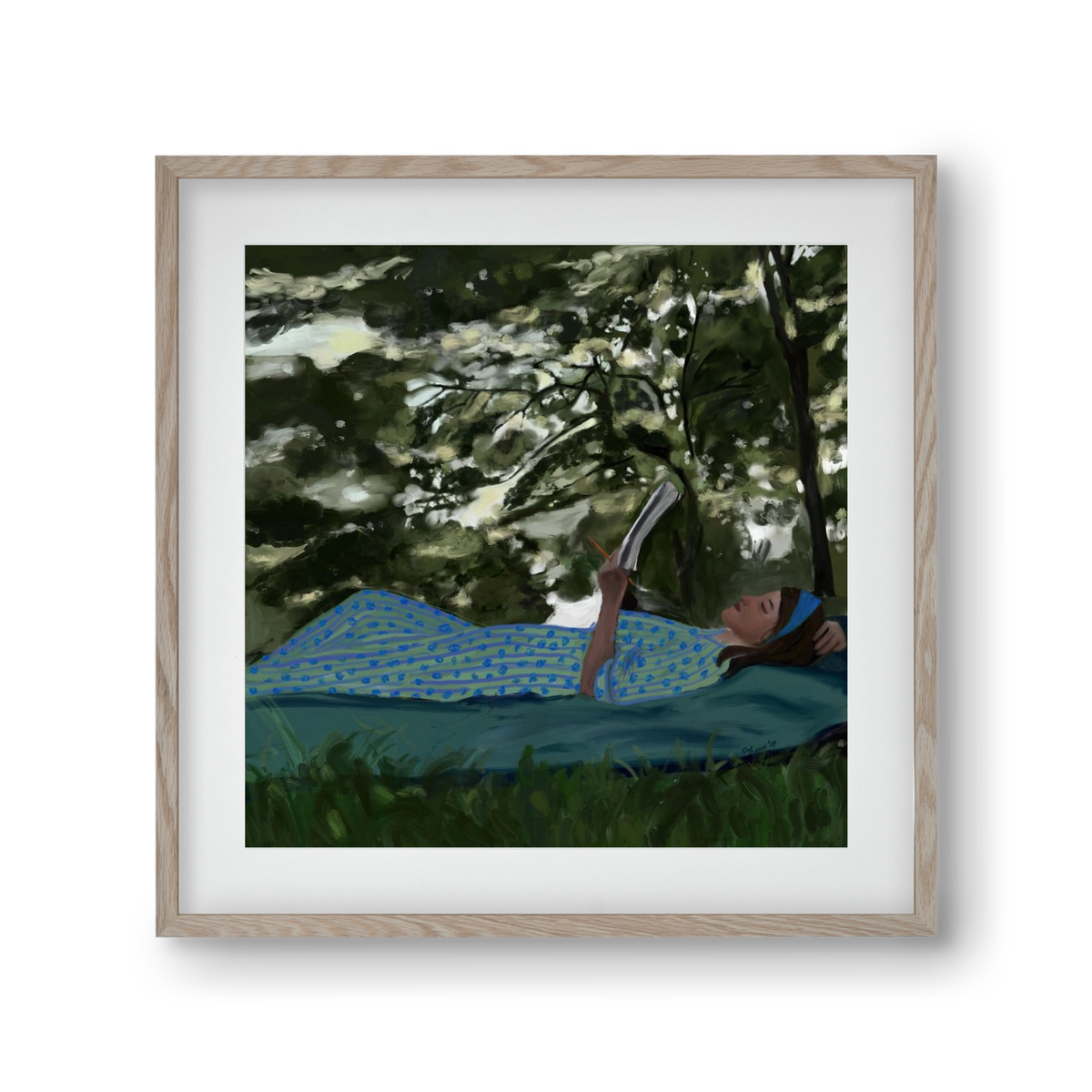 A SUMMER DAYDREAM, 30x30 cm (20x20 cm), Tölgy keret, paszpartuval