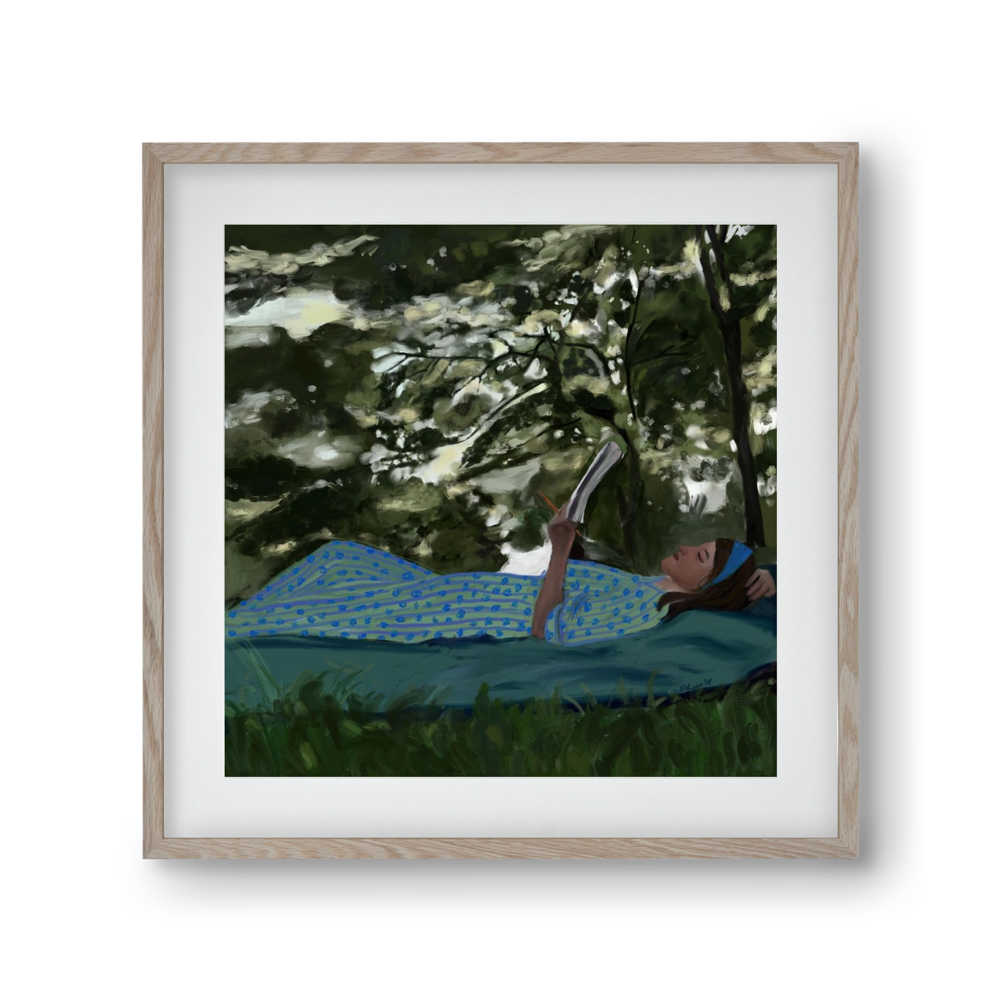 A SUMMER DAYDREAM, 30x30 cm (20x20 cm), Tölgy keret, paszpartuval