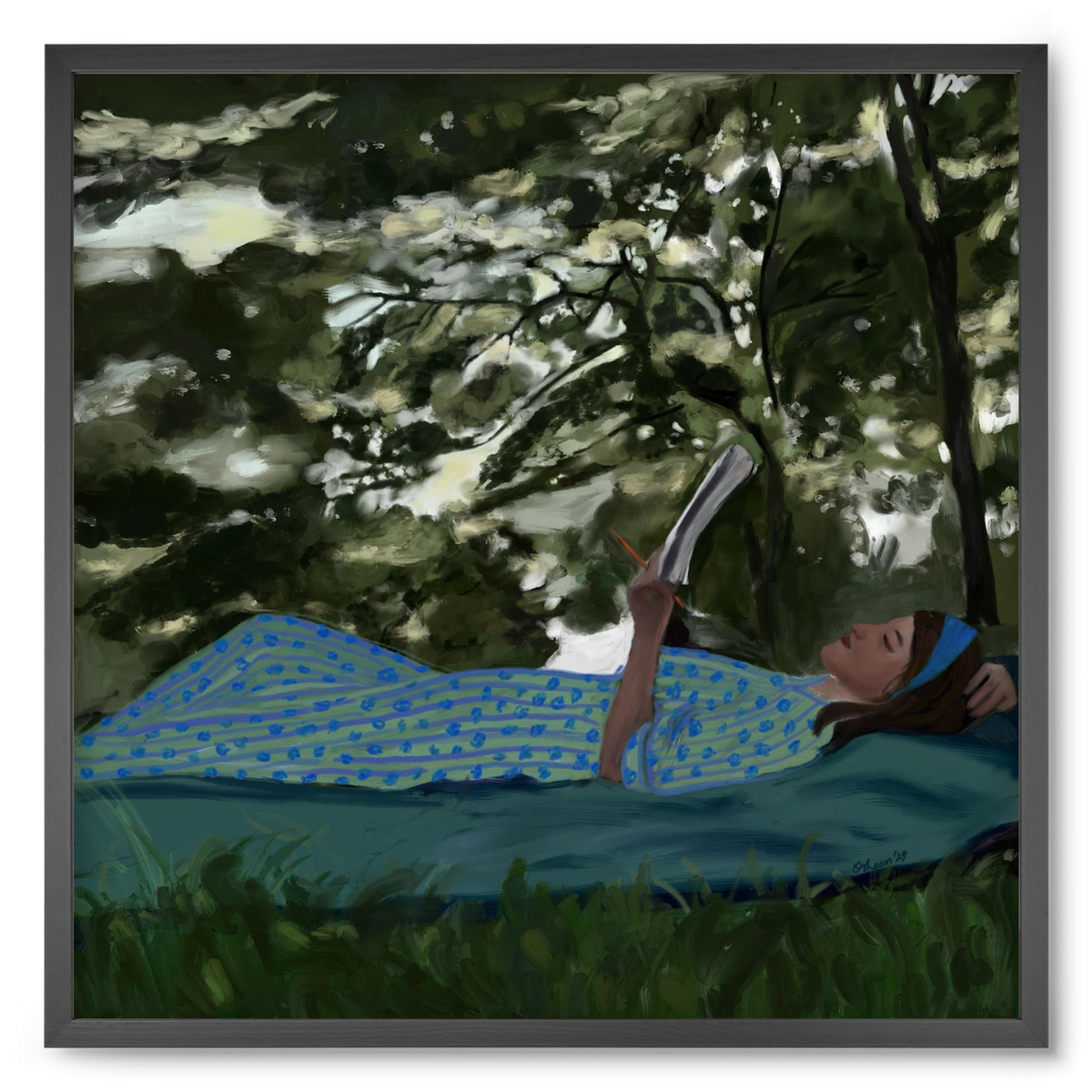 A SUMMER DAYDREAM, 50x50 cm (50x50 cm), Fekete keret