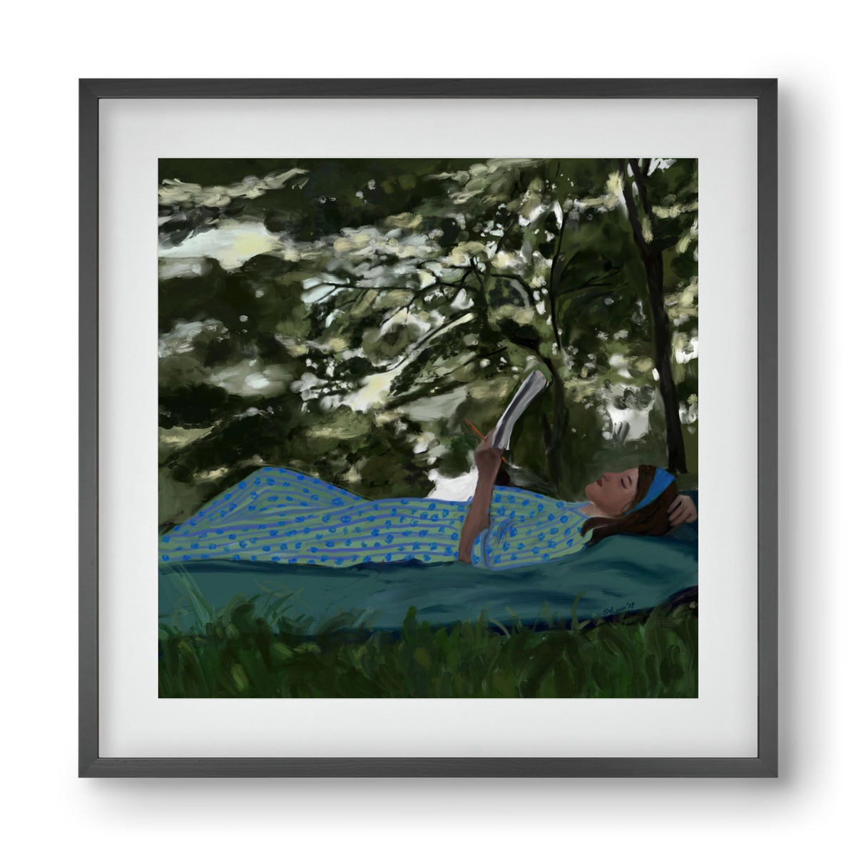 A SUMMER DAYDREAM, 40x40 cm (30x30 cm), Fekete keret, paszpartuval