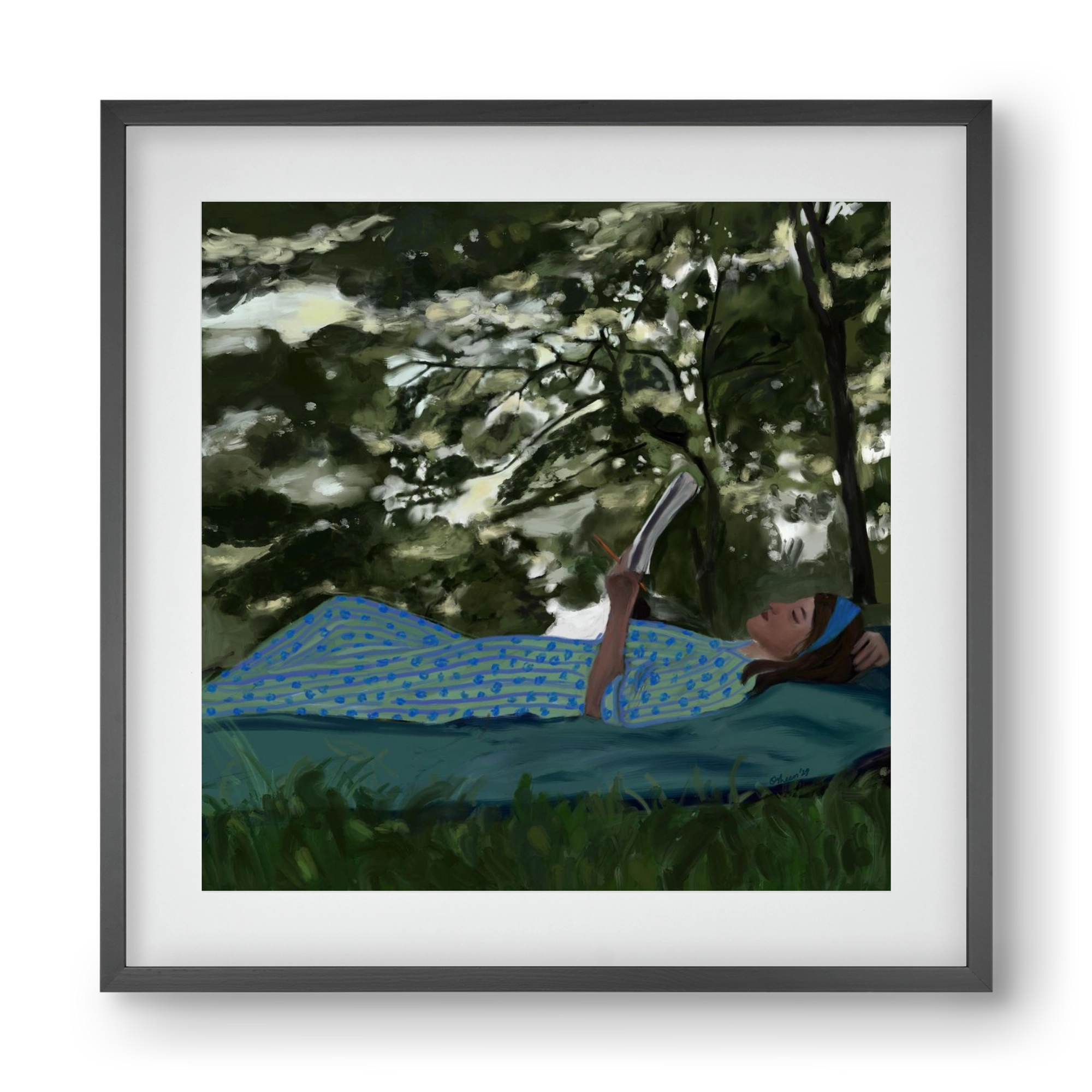 A SUMMER DAYDREAM, 40x40 cm (30x30 cm), Fekete keret, paszpartuval