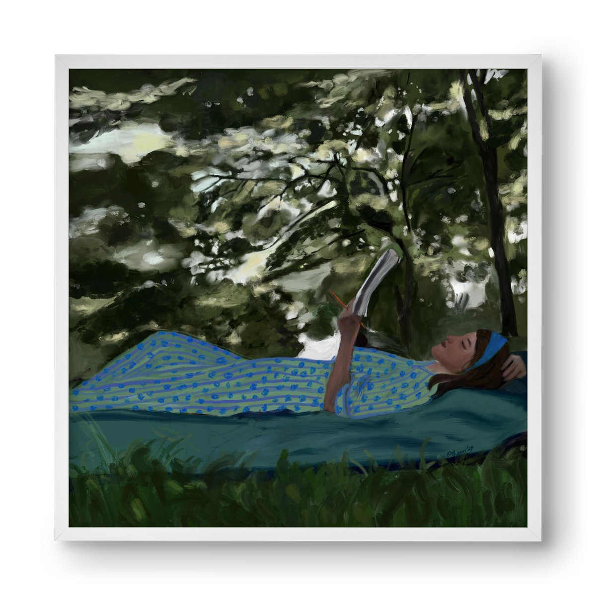 A SUMMER DAYDREAM, 40x40 cm (40x40 cm), Fehér keret