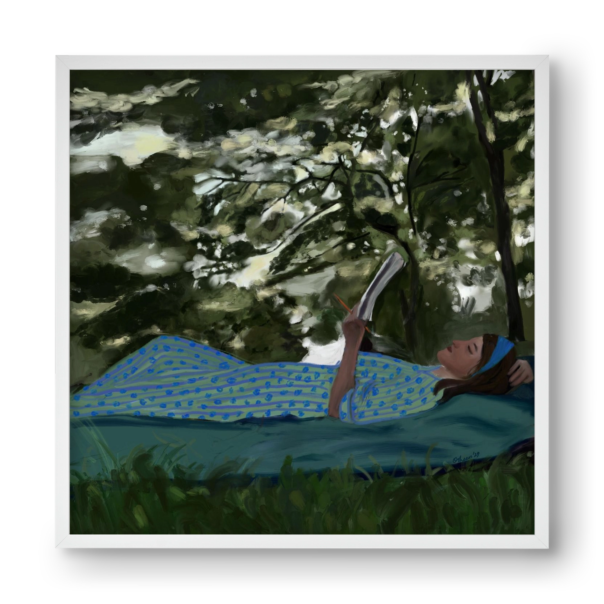 A SUMMER DAYDREAM, 40x40 cm (40x40 cm), Fehér keret