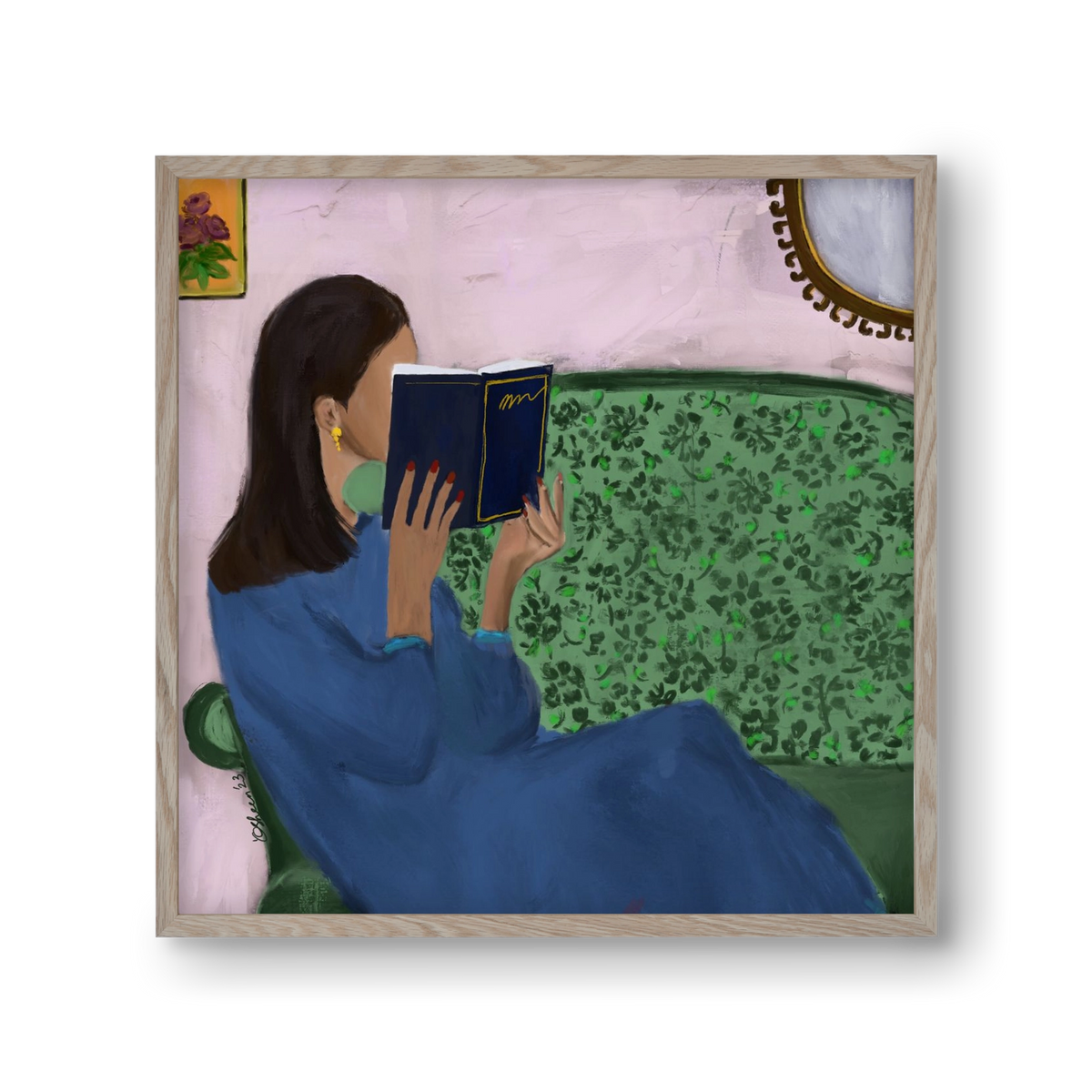 AFTERNOON ESCAPE, 30x30 cm (30x30 cm), Tölgy keret