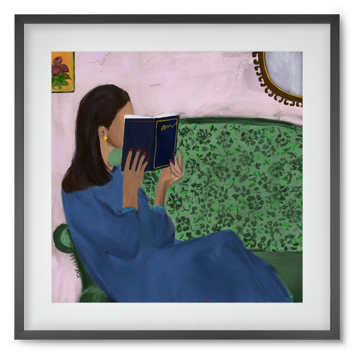 AFTERNOON ESCAPE, 50x50 cm (40x40 cm), Fekete keret, paszpartuval