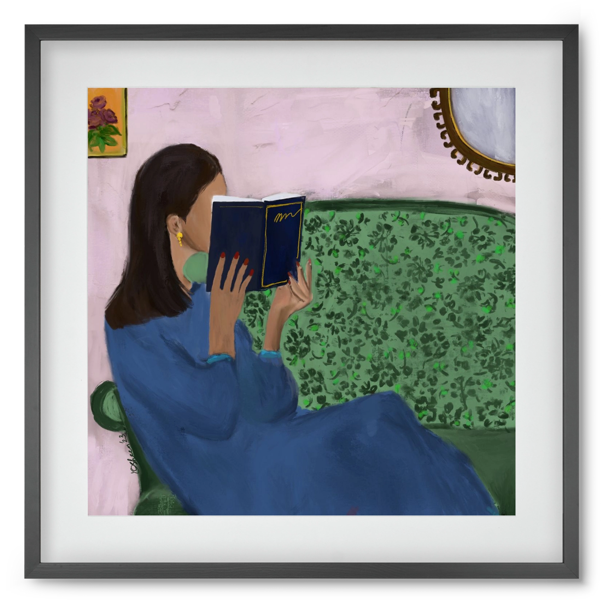 AFTERNOON ESCAPE, 50x50 cm (40x40 cm), Fekete keret, paszpartuval