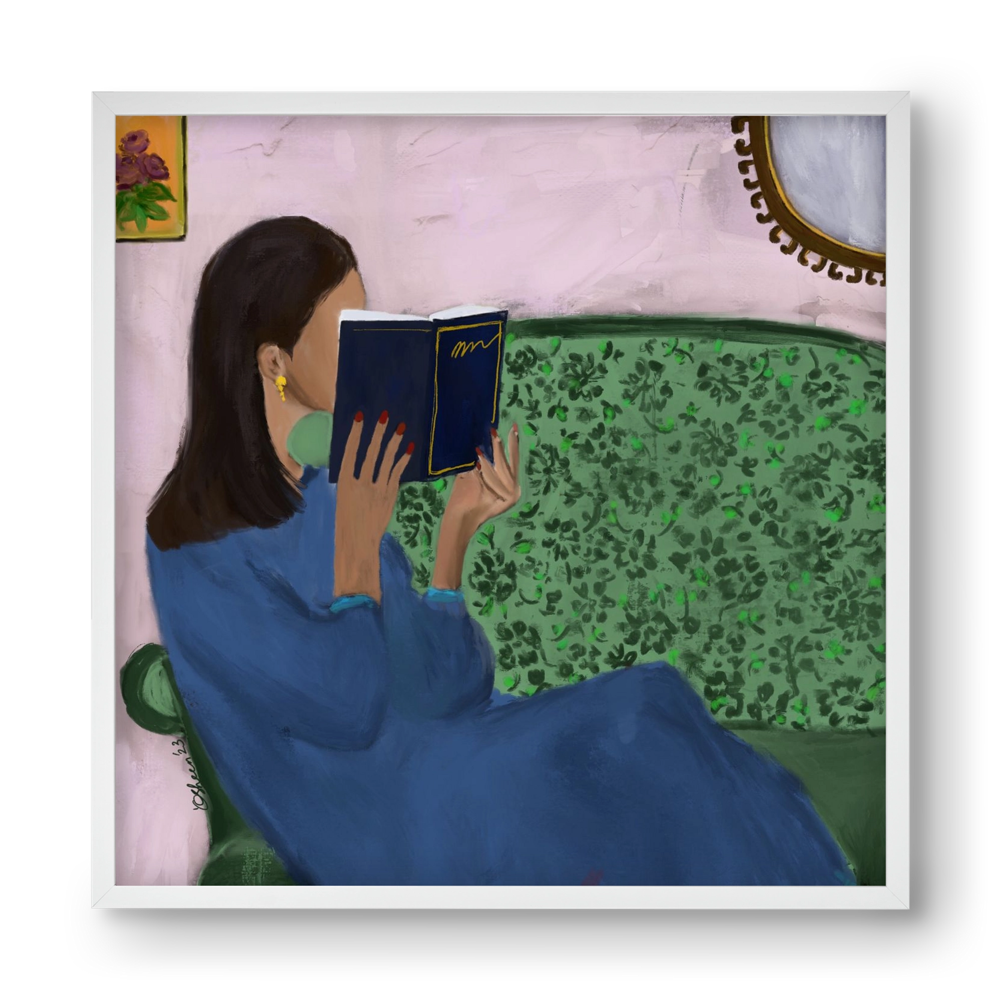 AFTERNOON ESCAPE, 40x40 cm (40x40 cm), Fehér keret