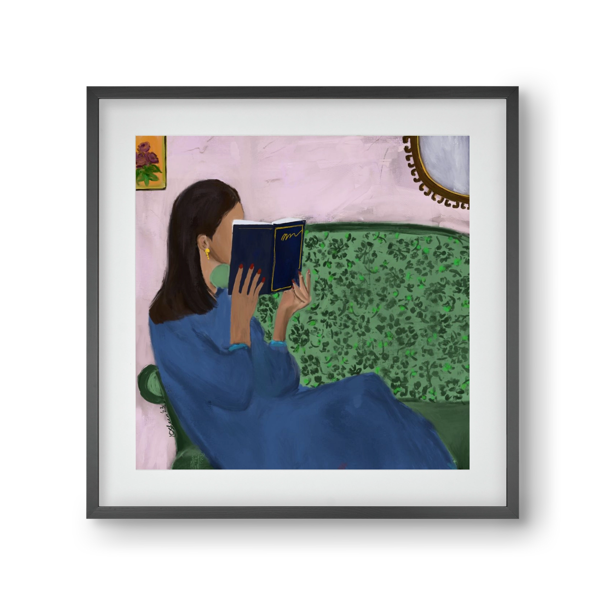 AFTERNOON ESCAPE, 30x30 cm (20x20 cm), Fekete keret, paszpartuval