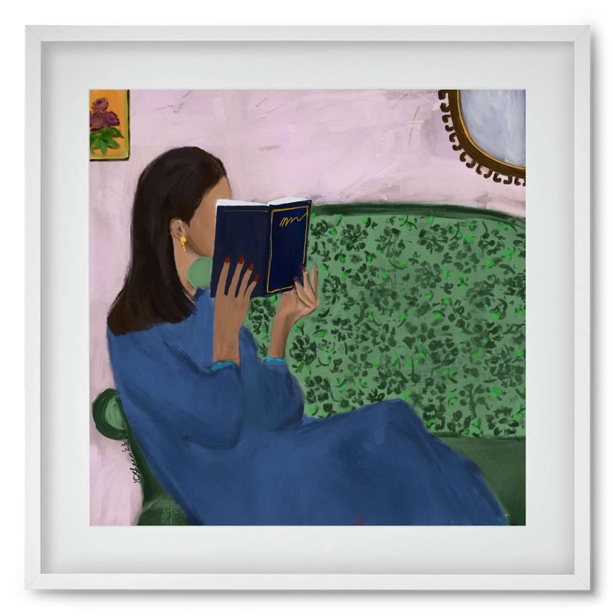 AFTERNOON ESCAPE, 50x50 cm (40x40 cm), Fehér keret, paszpartuval