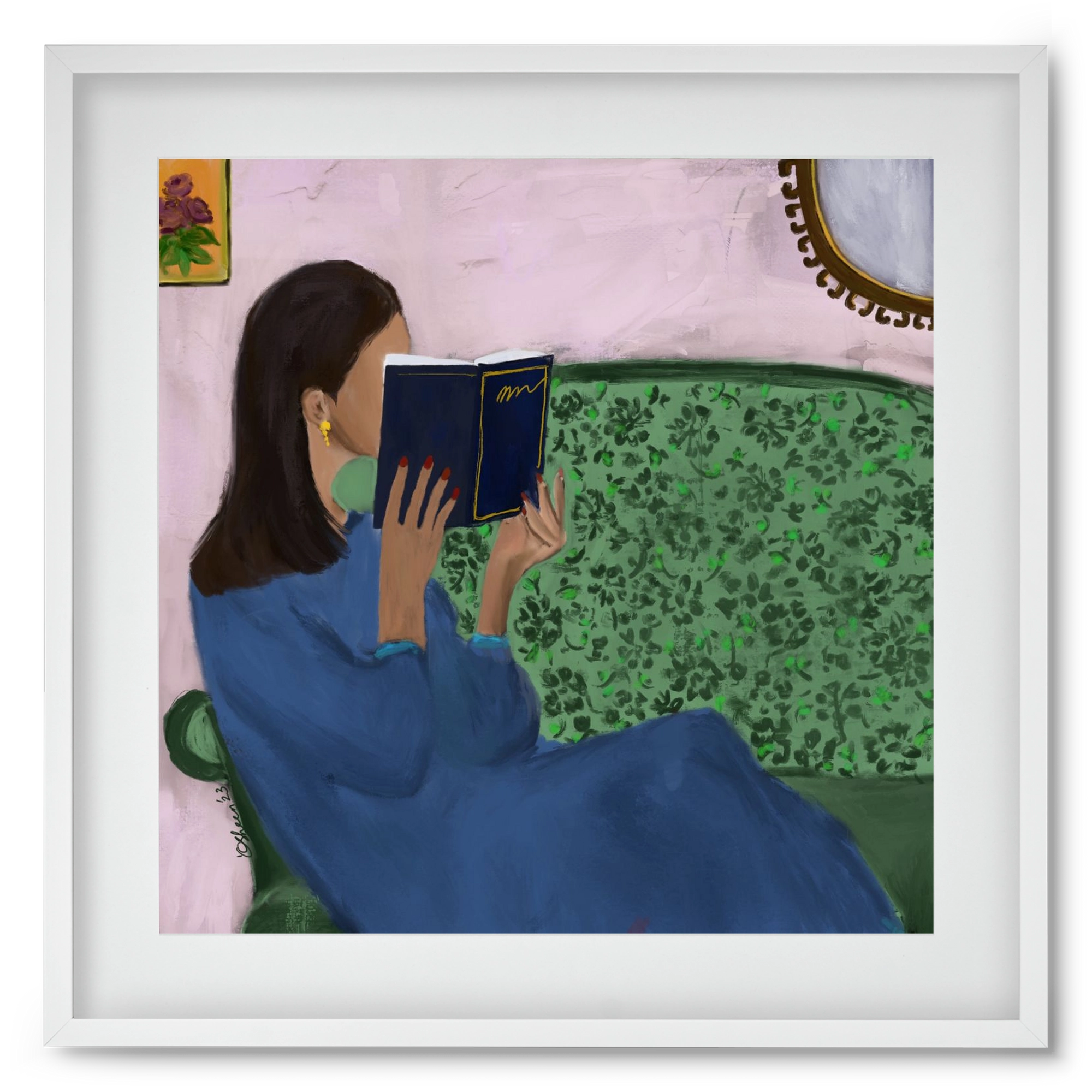 AFTERNOON ESCAPE, 50x50 cm (40x40 cm), Fehér keret, paszpartuval