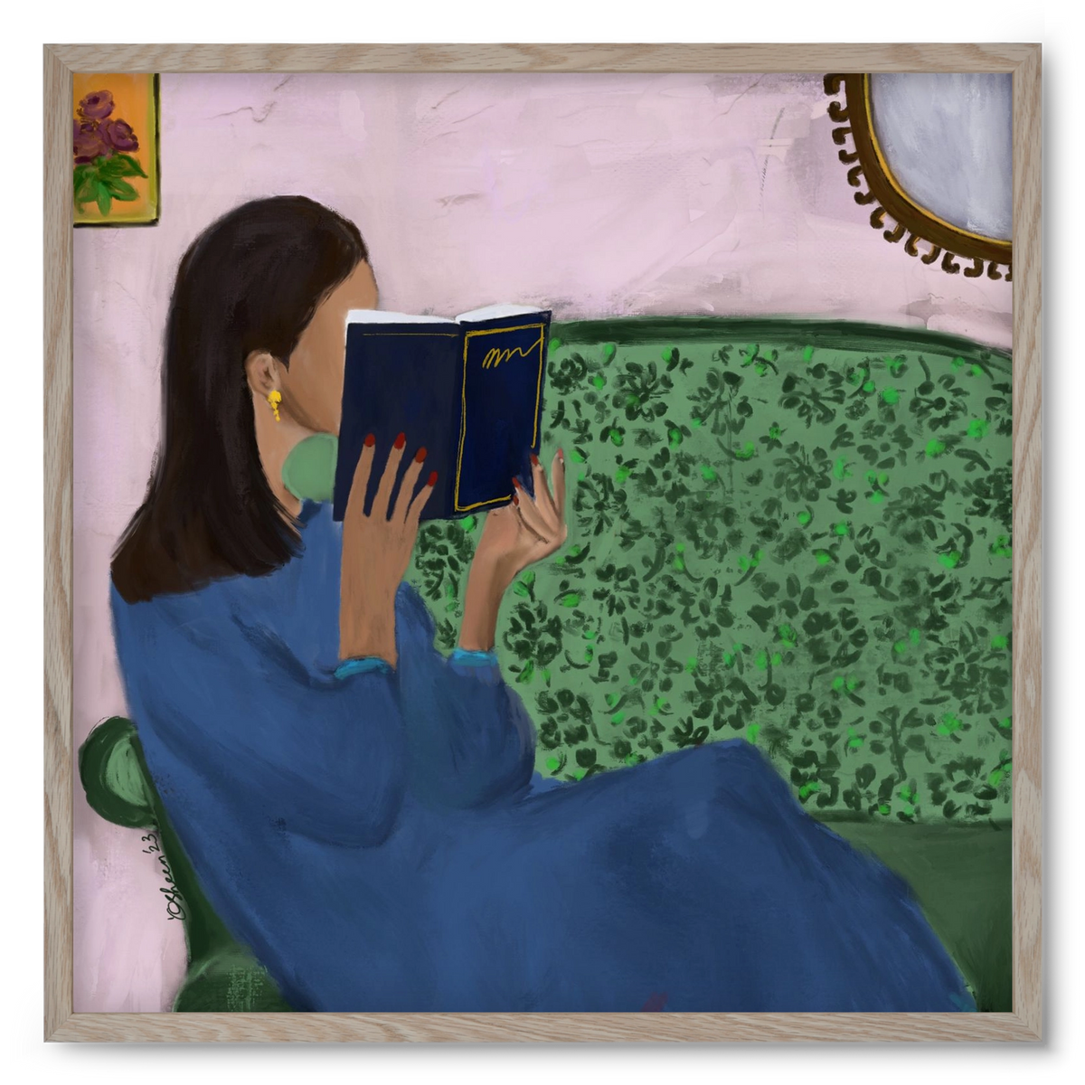 AFTERNOON ESCAPE, 50x50 cm (50x50 cm), Tölgy keret