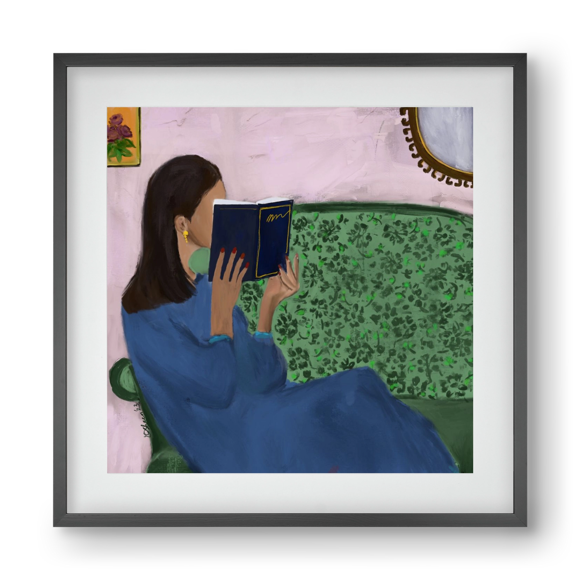 AFTERNOON ESCAPE, 40x40 cm (30x30 cm), Fekete keret, paszpartuval