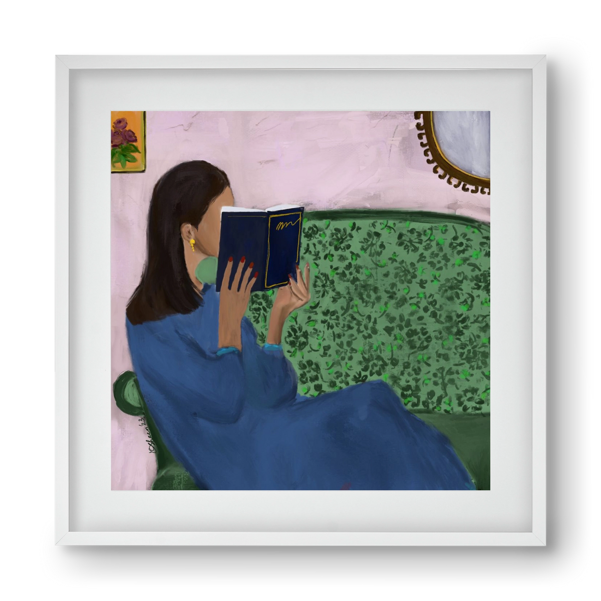 AFTERNOON ESCAPE, 40x40 cm (30x30 cm), Fehér keret, paszpartuval