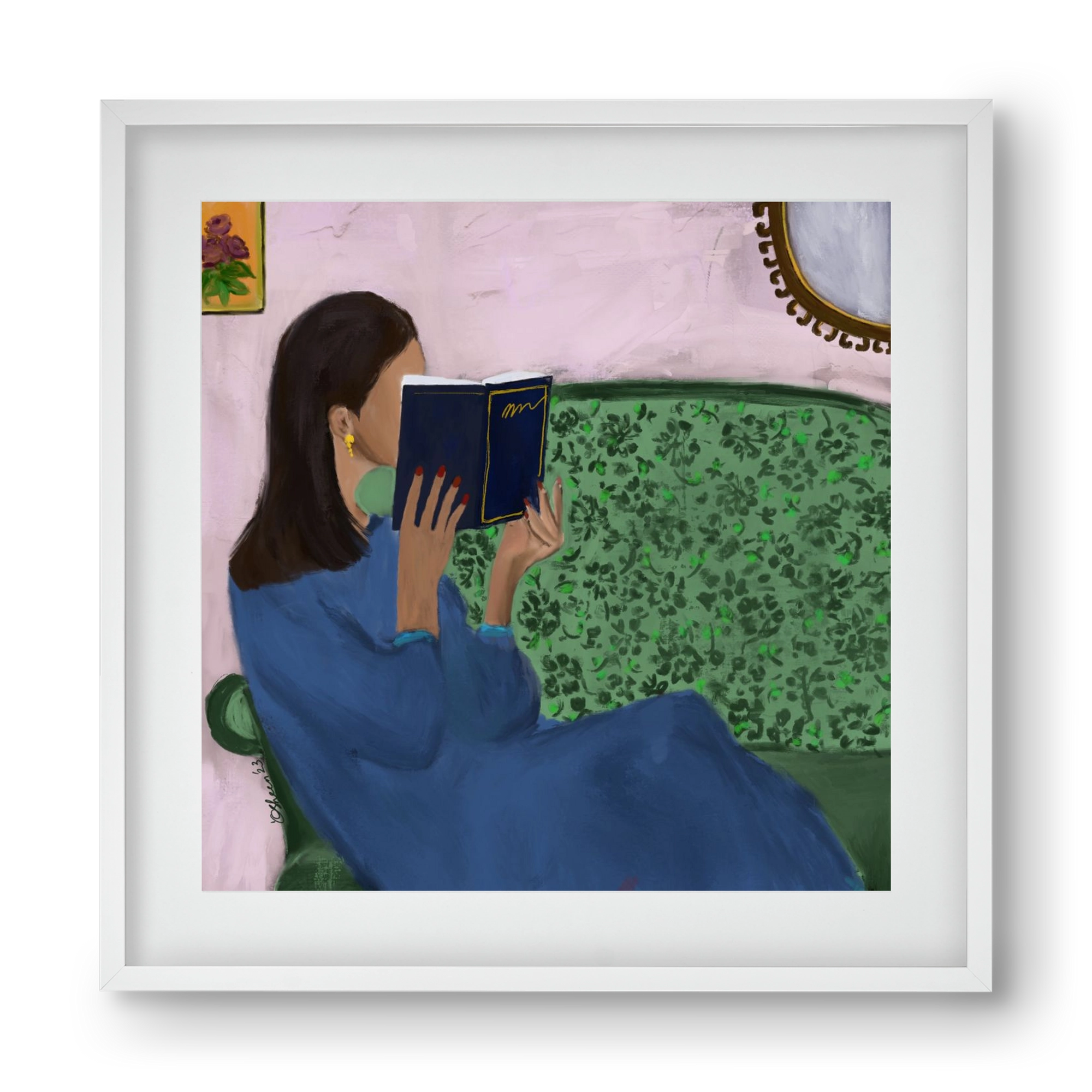 AFTERNOON ESCAPE, 40x40 cm (30x30 cm), Fehér keret, paszpartuval