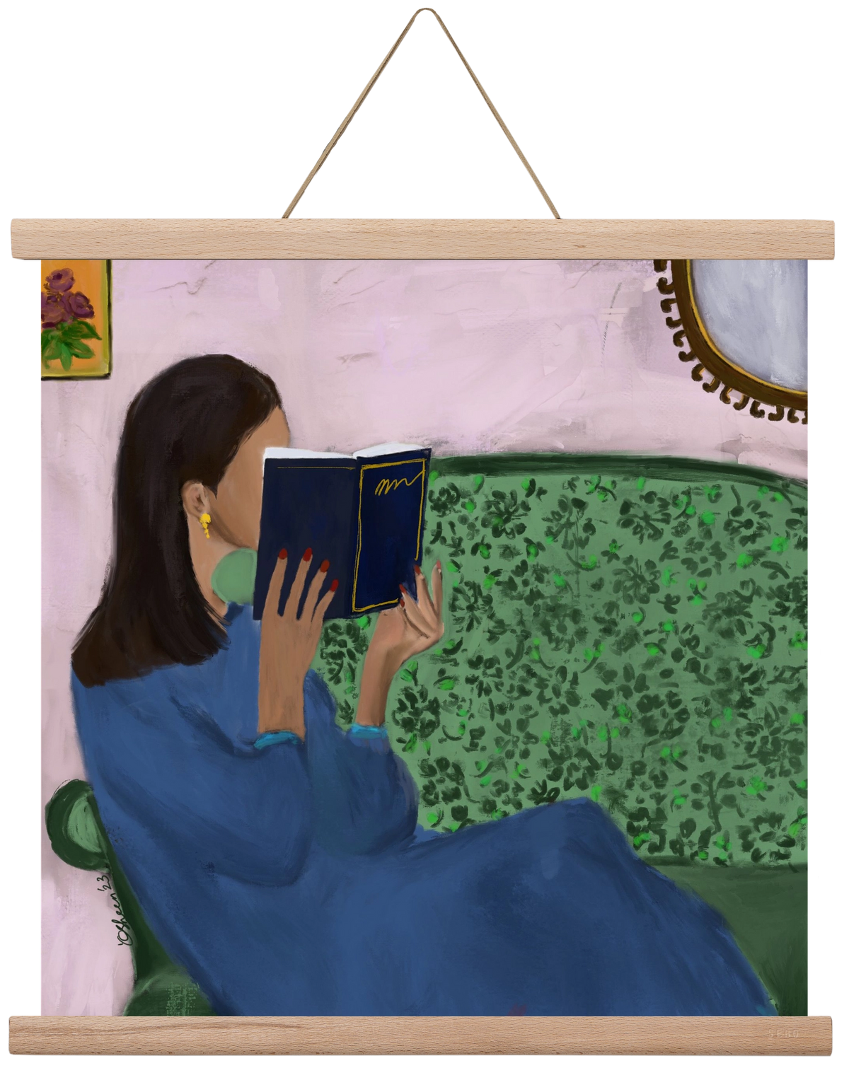 AFTERNOON ESCAPE, 40x40 cm (40x40 cm), Tölgy akasztó