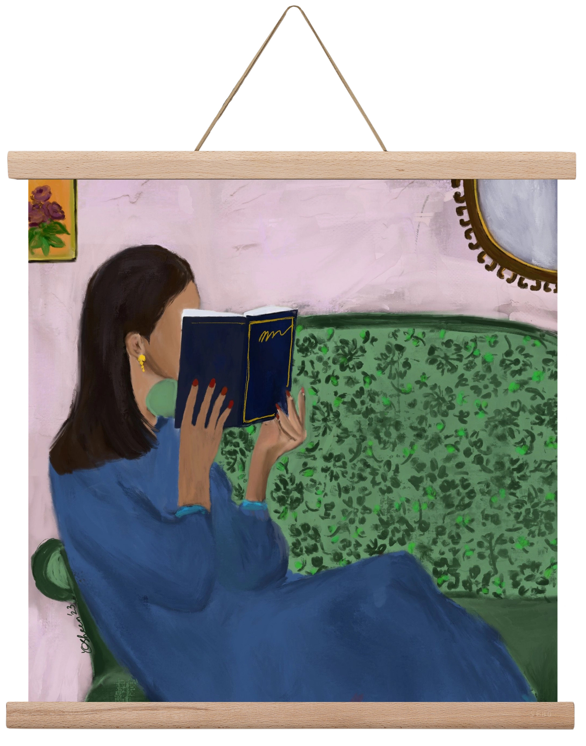 AFTERNOON ESCAPE, 40x40 cm (40x40 cm), Tölgy akasztó