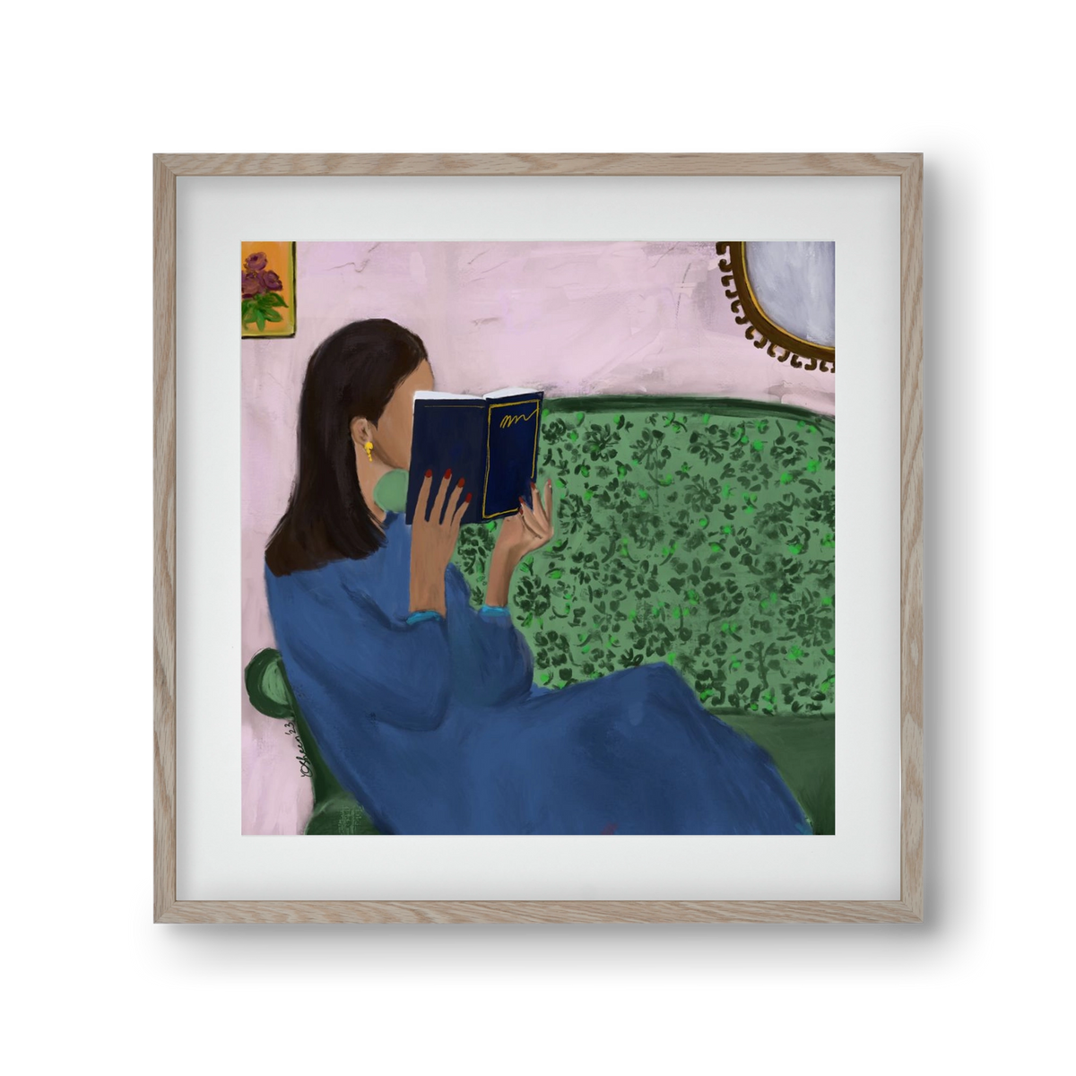 AFTERNOON ESCAPE, 30x30 cm (20x20 cm), Tölgy keret, paszpartuval