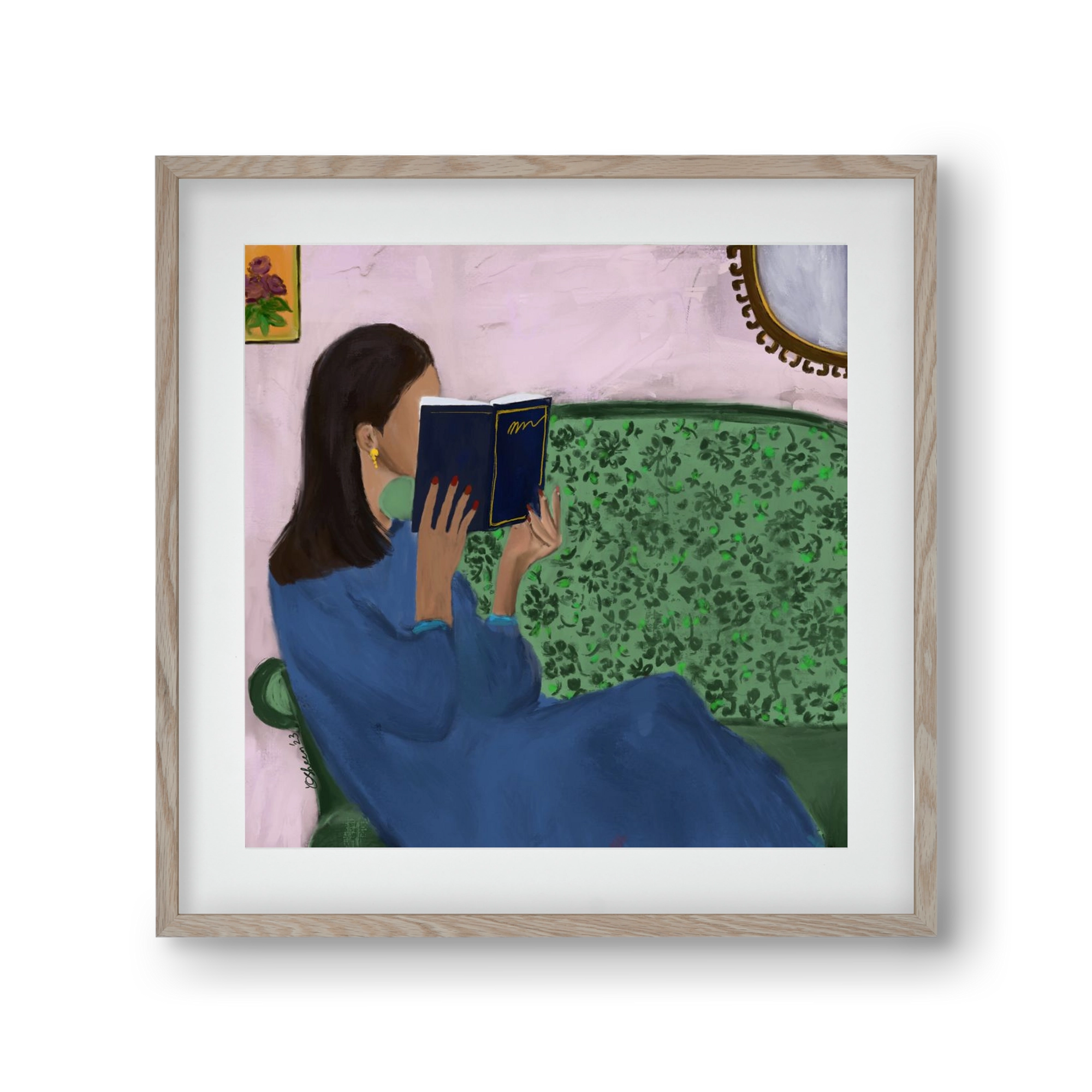 AFTERNOON ESCAPE, 30x30 cm (20x20 cm), Tölgy keret, paszpartuval