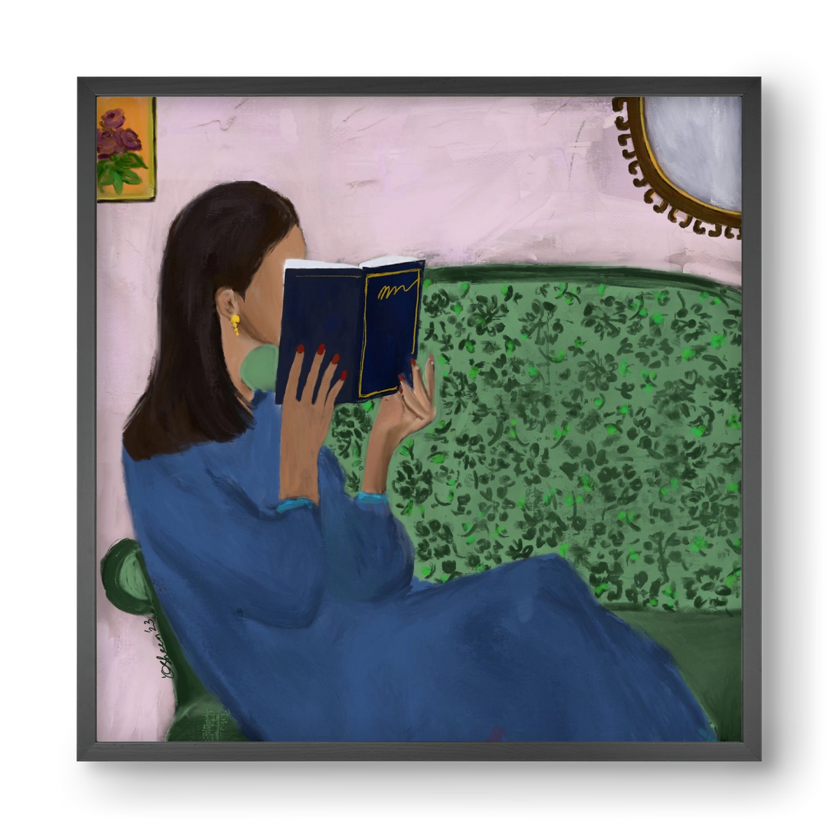 AFTERNOON ESCAPE, 40x40 cm (40x40 cm), Fekete keret