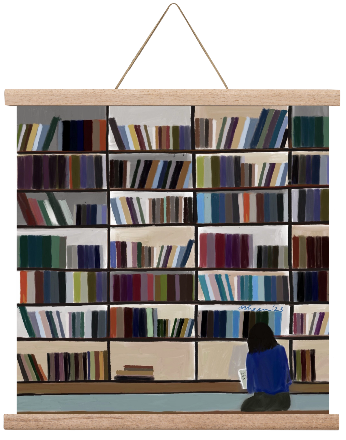 CONTEMPLATING, 40x40 cm (40x40 cm), Tölgy akasztó