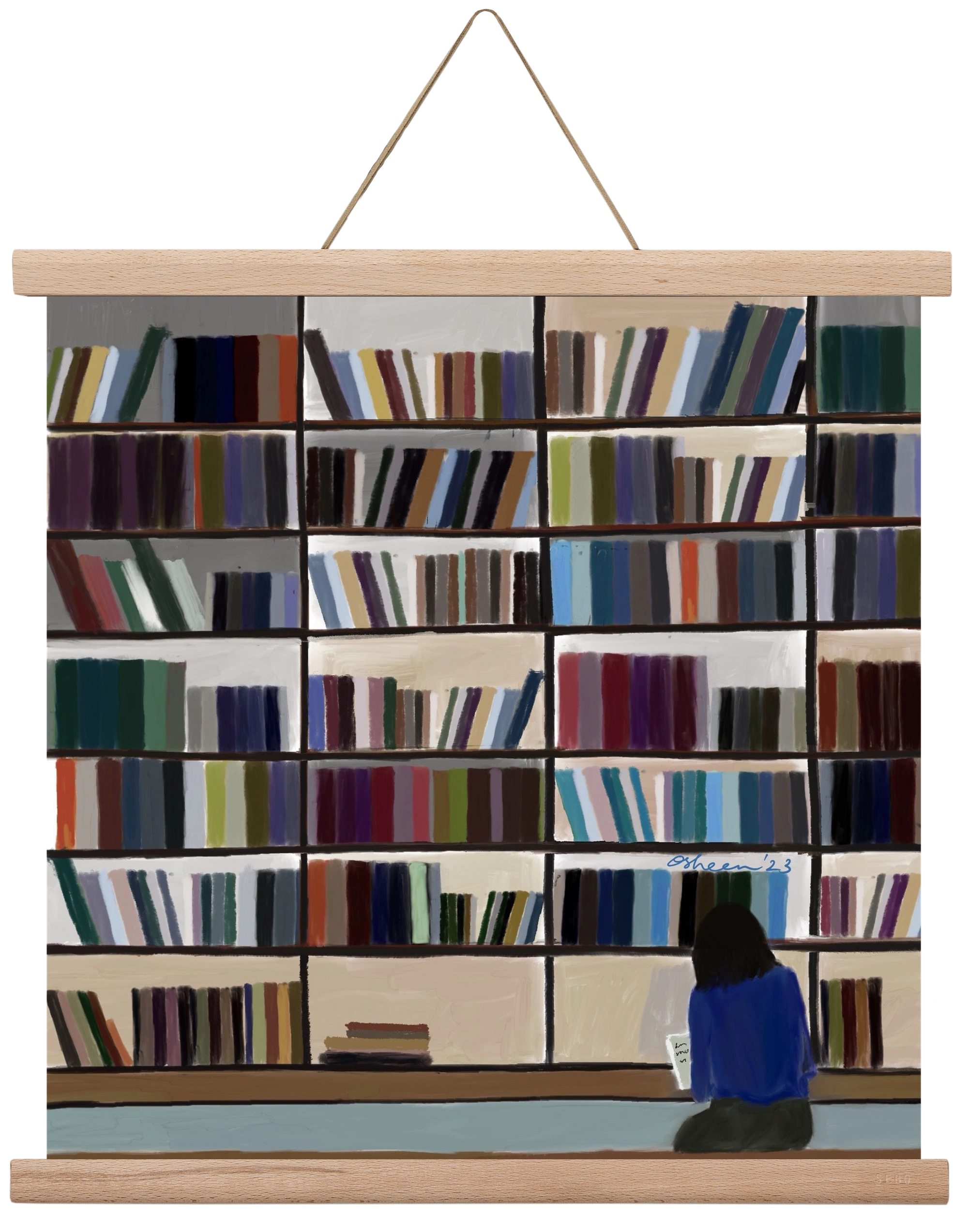 CONTEMPLATING, 40x40 cm (40x40 cm), Tölgy akasztó