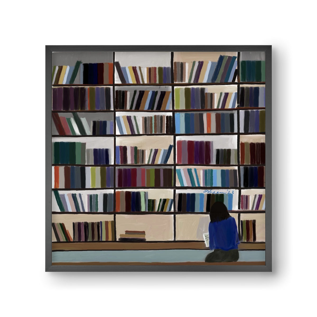 CONTEMPLATING, 30x30 cm (30x30 cm), Fekete keret