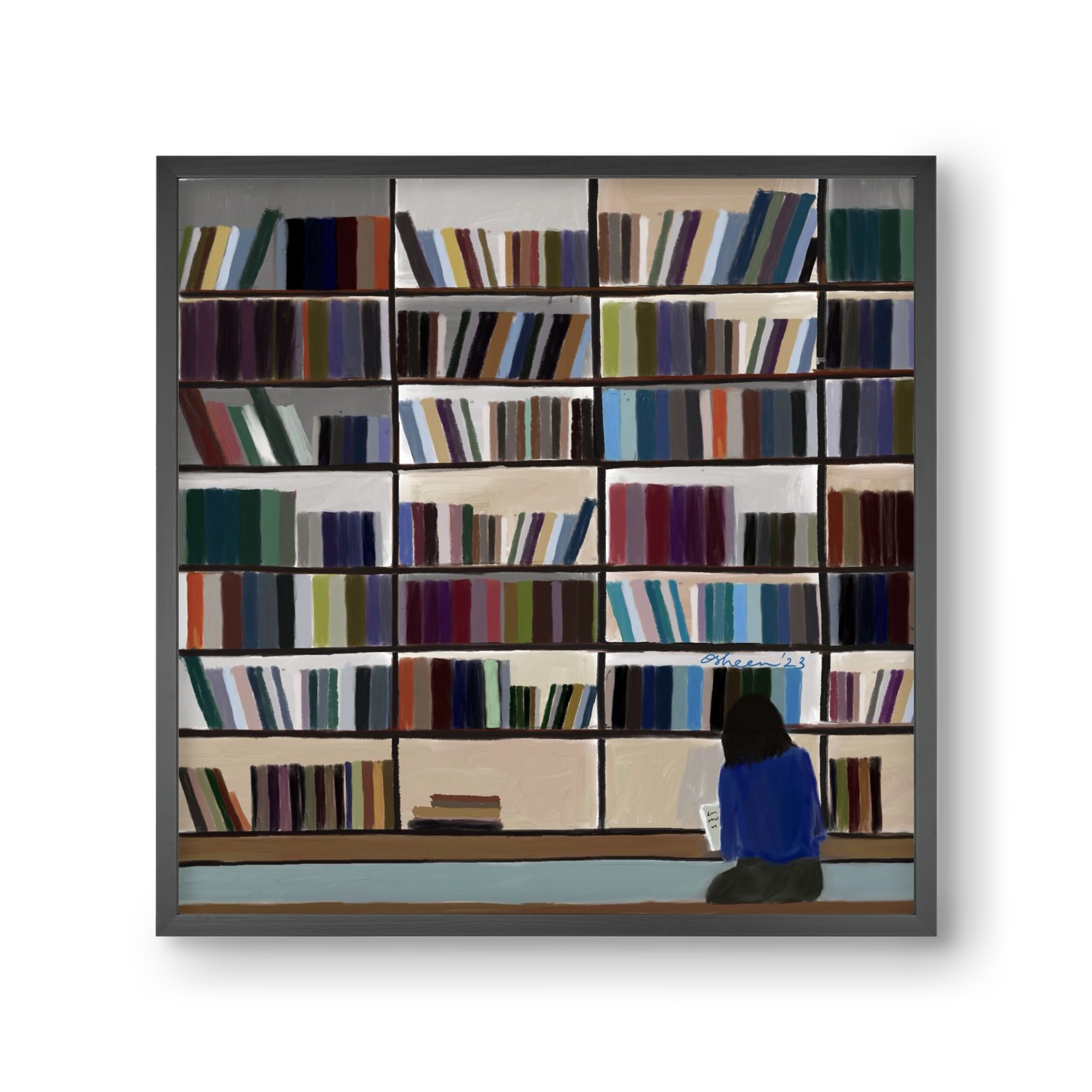 CONTEMPLATING, 30x30 cm (30x30 cm), Fekete keret