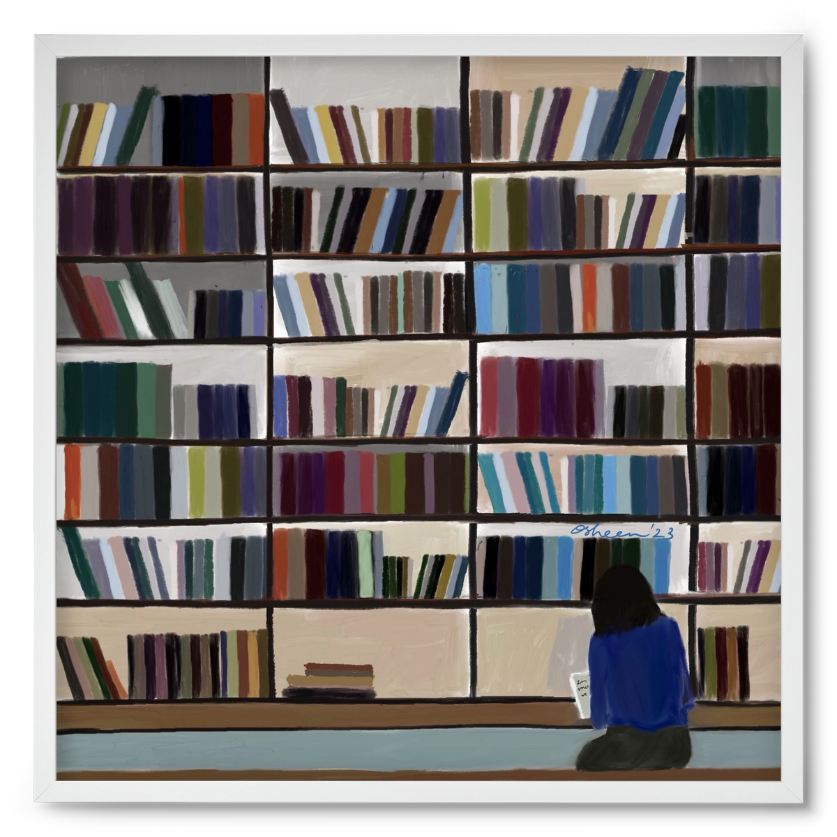 CONTEMPLATING, 50x50 cm (50x50 cm), Fehér keret