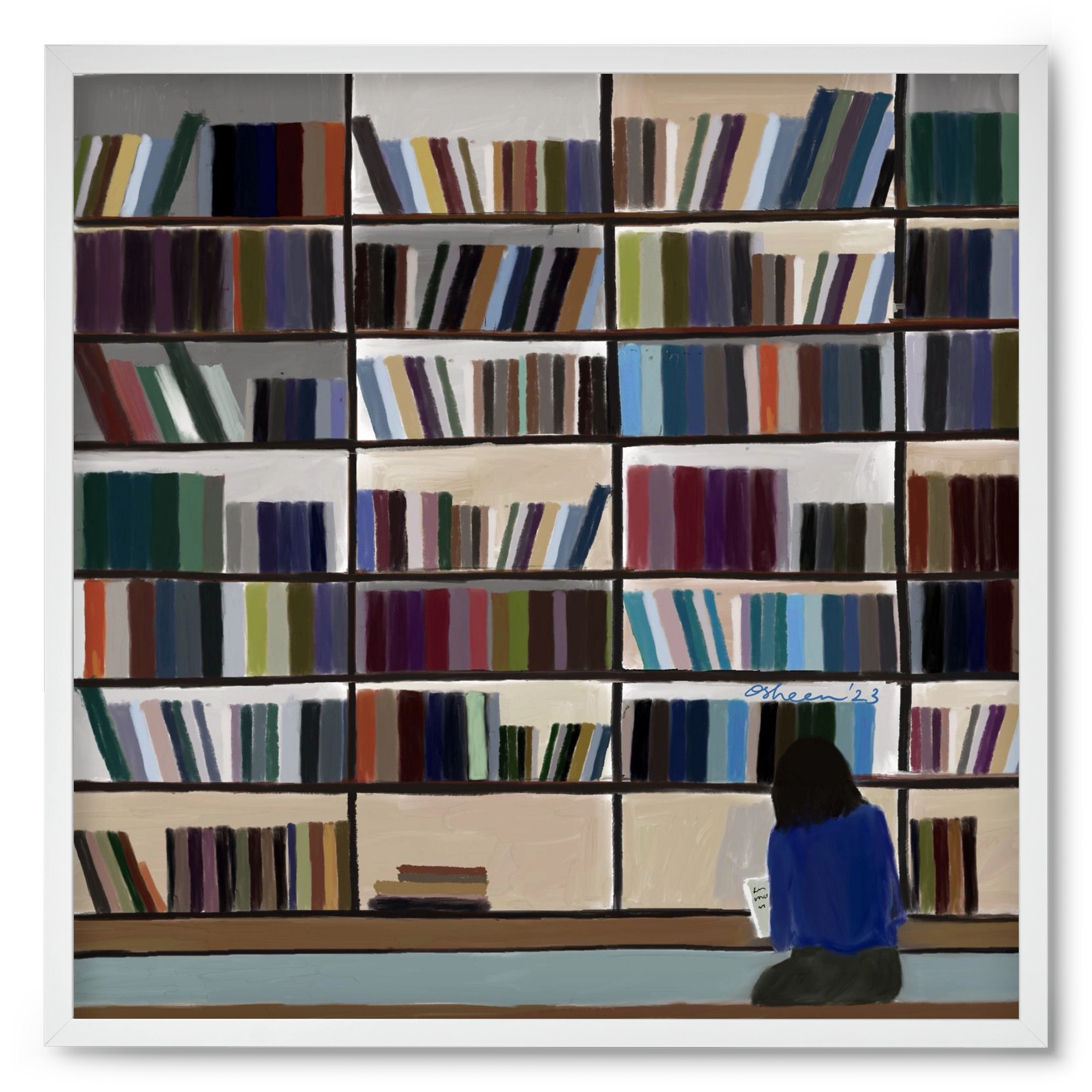 CONTEMPLATING, 50x50 cm (50x50 cm), Fehér keret